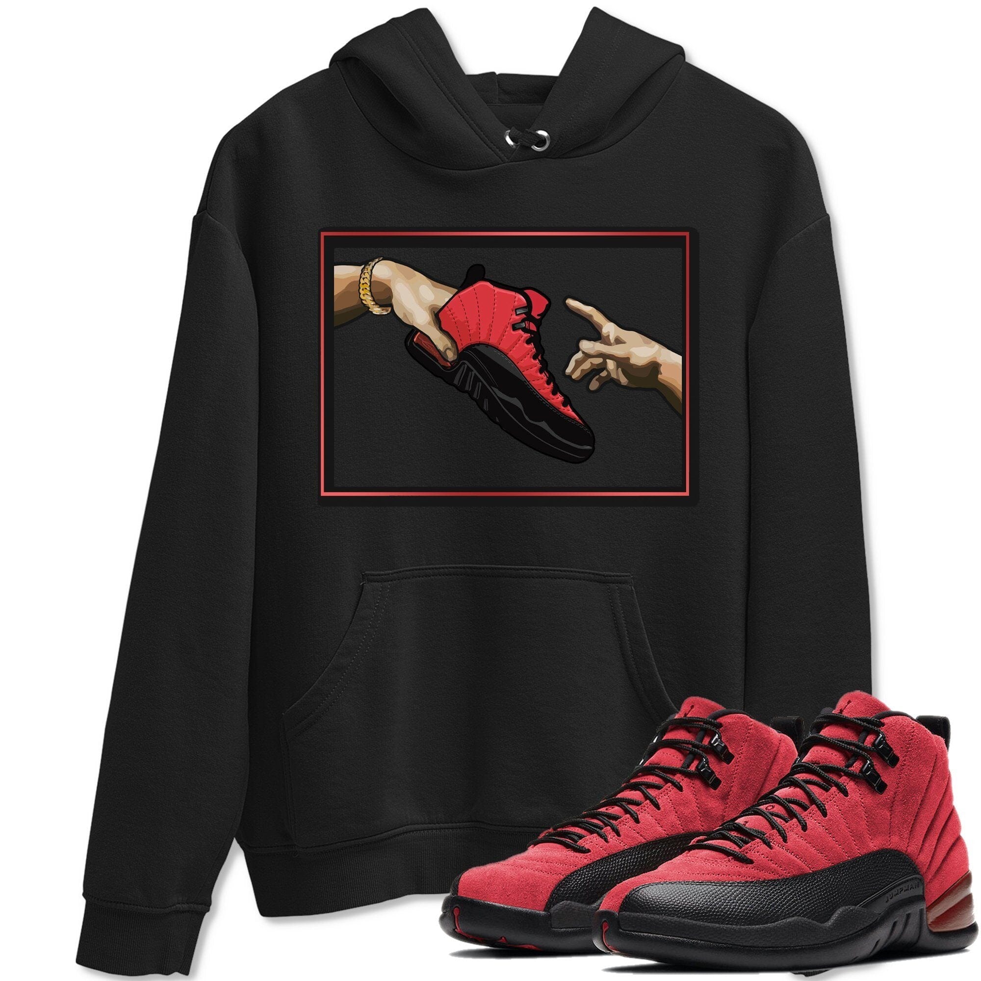 Adam's Creation Unisex Tops - Air Jordan 12 Reverse Flu Game
