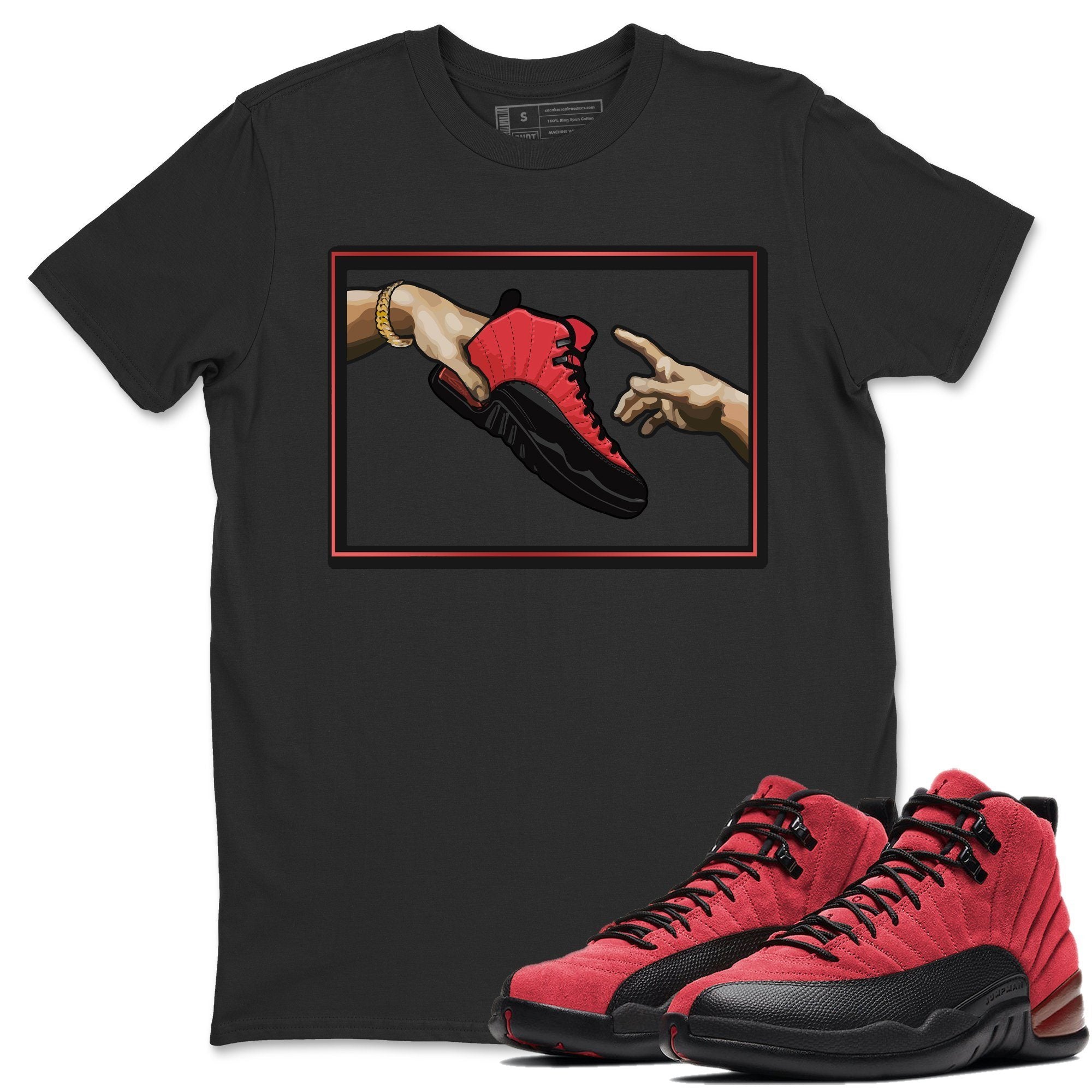 Adam's Creation Unisex Tops - Air Jordan 12 Reverse Flu Game