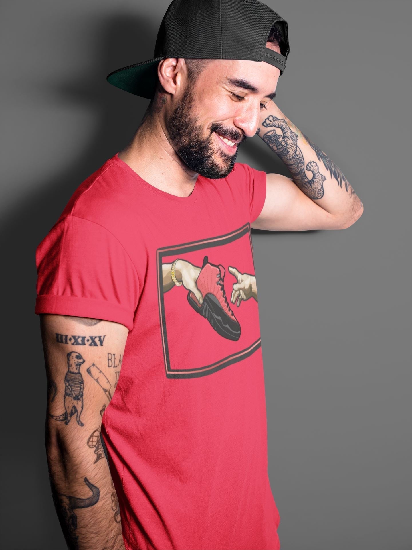 Adam's Creation Unisex Tops - Air Jordan 12 Reverse Flu Game
