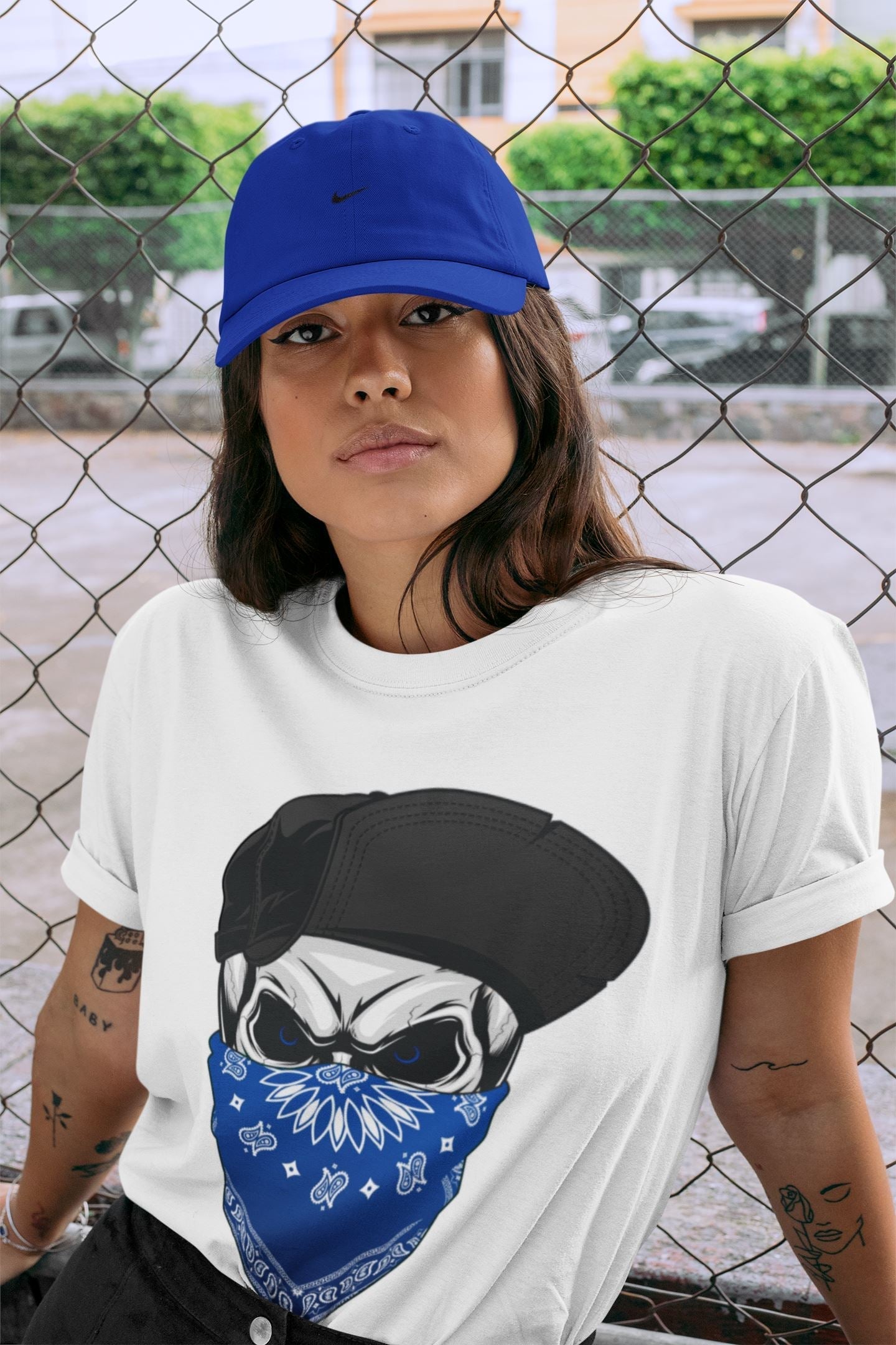 Skull Hat Unisex Tops - Air Jordan 13 Hyper Royal