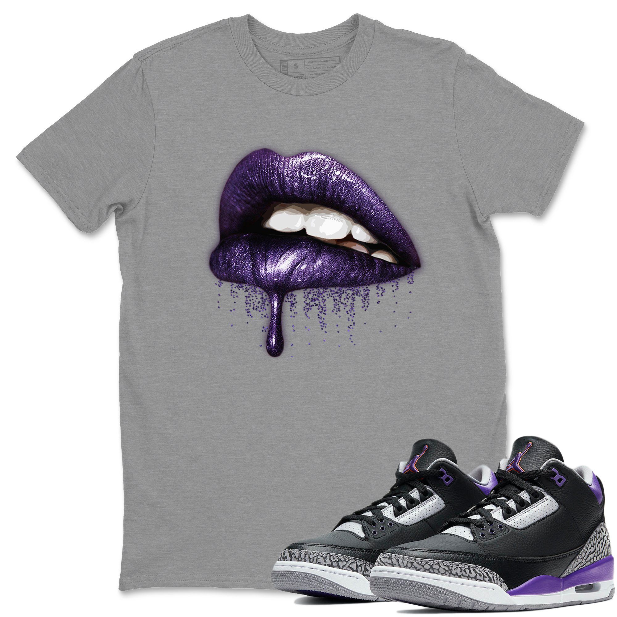 Dripping Lips Unisex Tops - Air Jordan 3 Court Purple