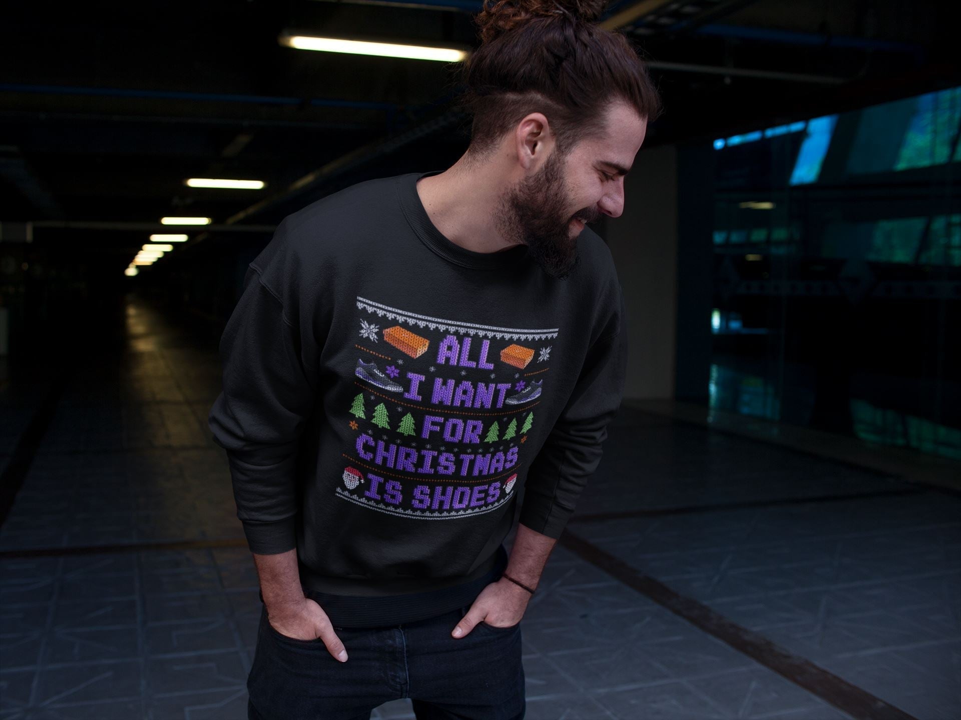 All I Want For Christmas Is Shoes Unisex Tops - Air Jordan 3 Court Purple
