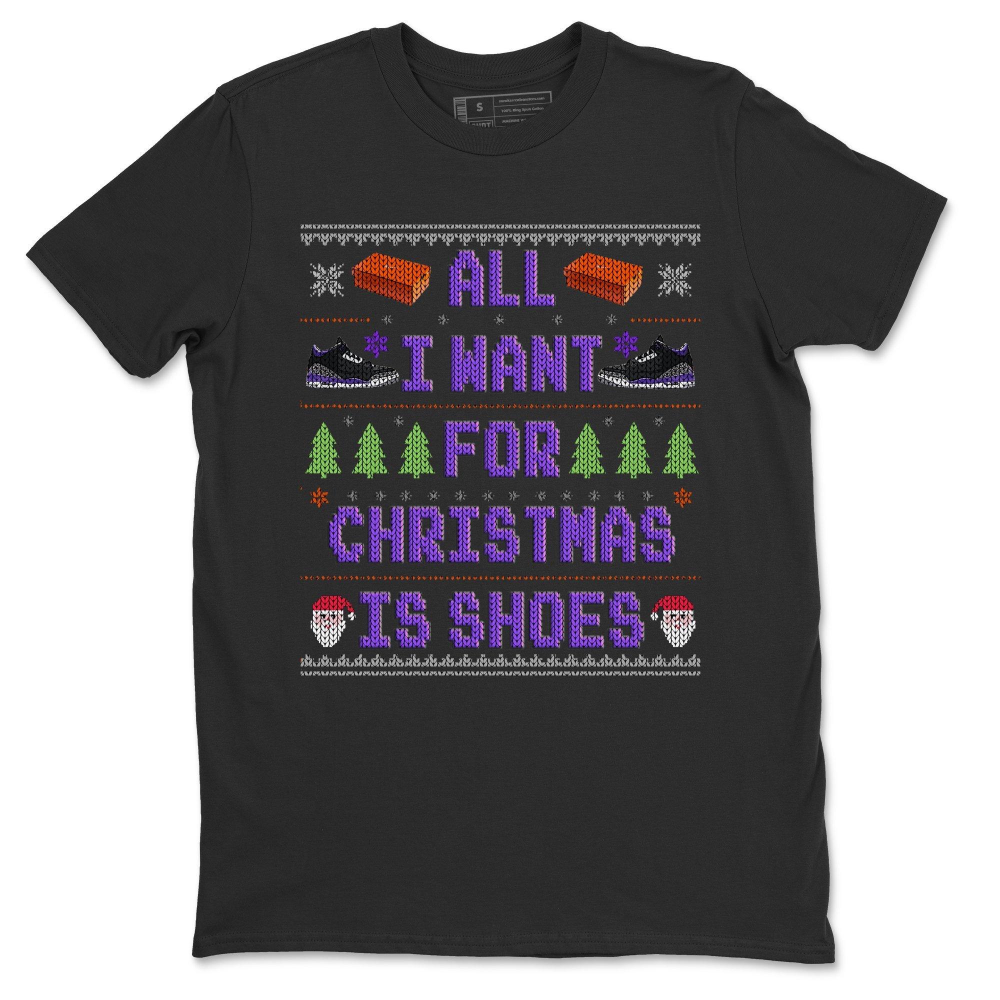 All I Want For Christmas Is Shoes Unisex Tops - Air Jordan 3 Court Purple