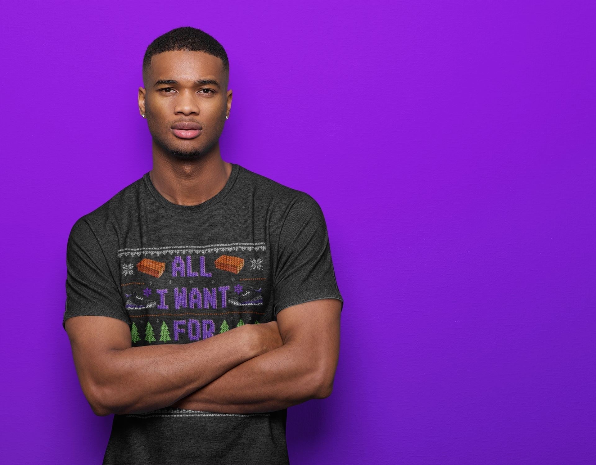 All I Want For Christmas Is Shoes Unisex Tops - Air Jordan 3 Court Purple