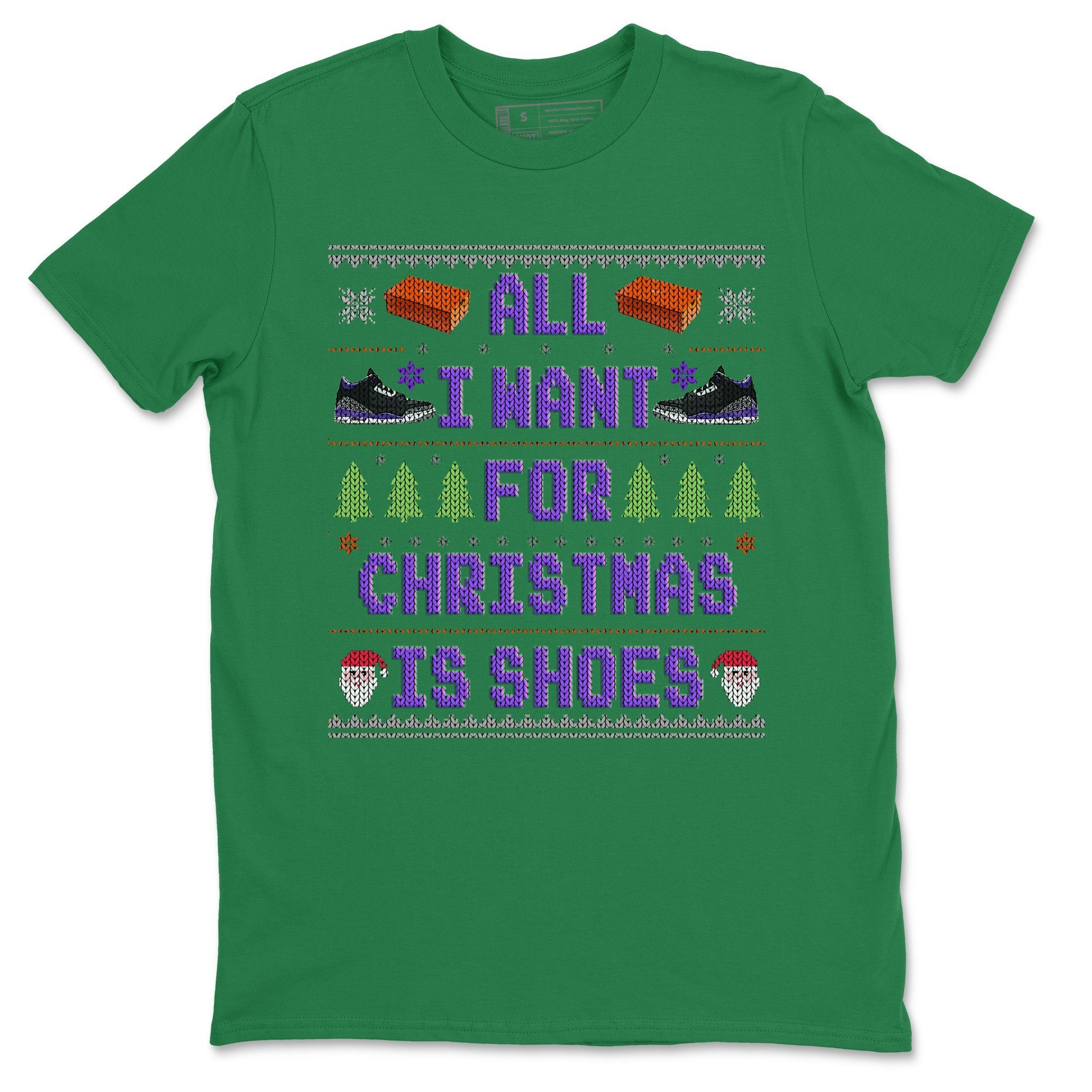 All I Want For Christmas Is Shoes Unisex Tops - Air Jordan 3 Court Purple