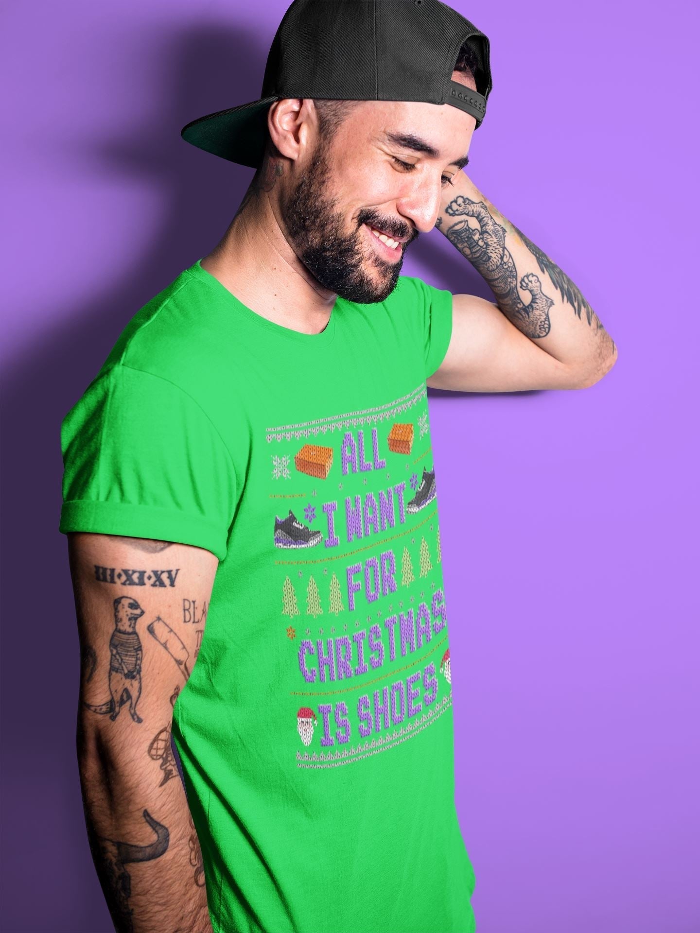 All I Want For Christmas Is Shoes Unisex Tops - Air Jordan 3 Court Purple