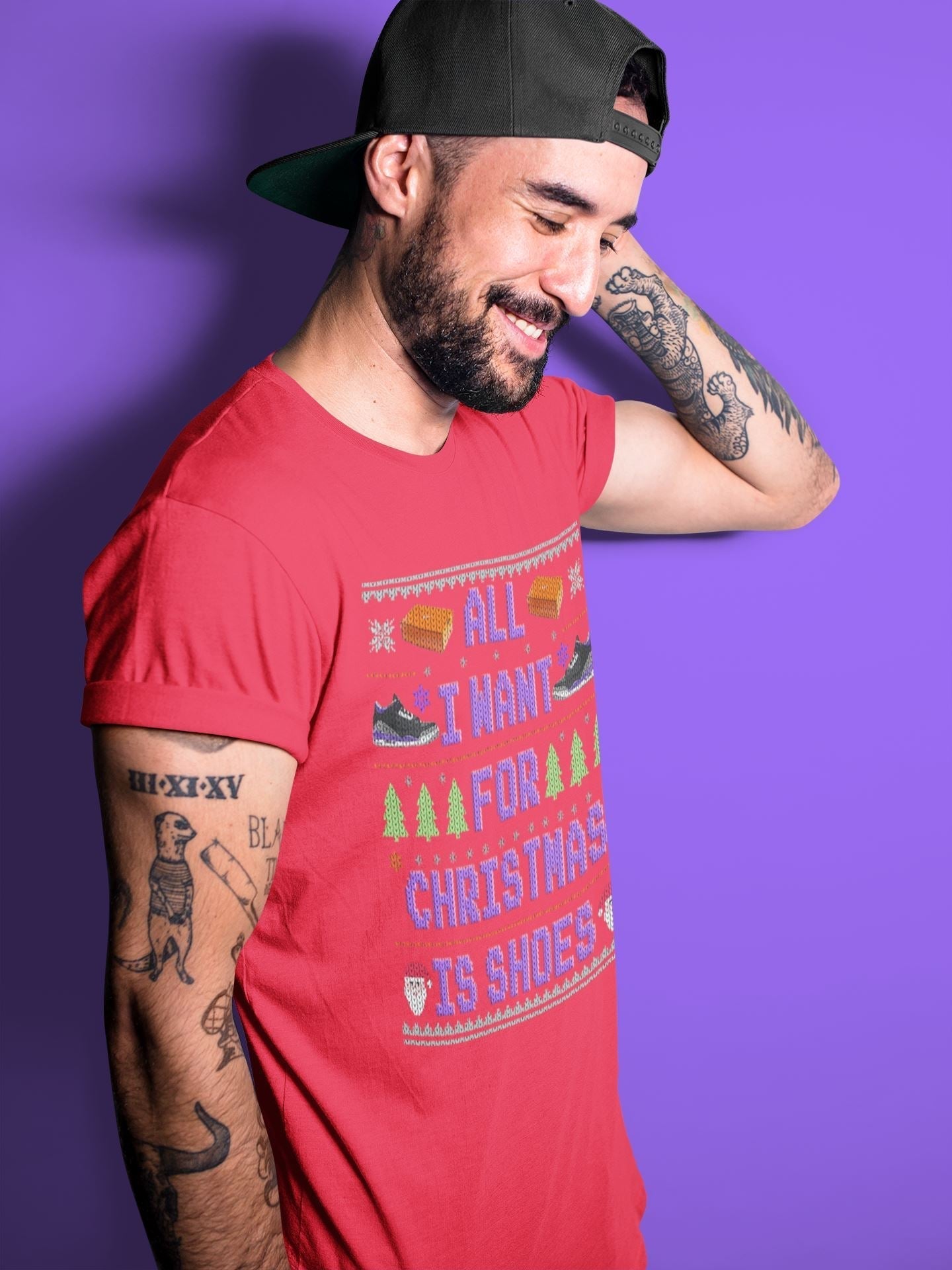 All I Want For Christmas Is Shoes Unisex Tops - Air Jordan 3 Court Purple