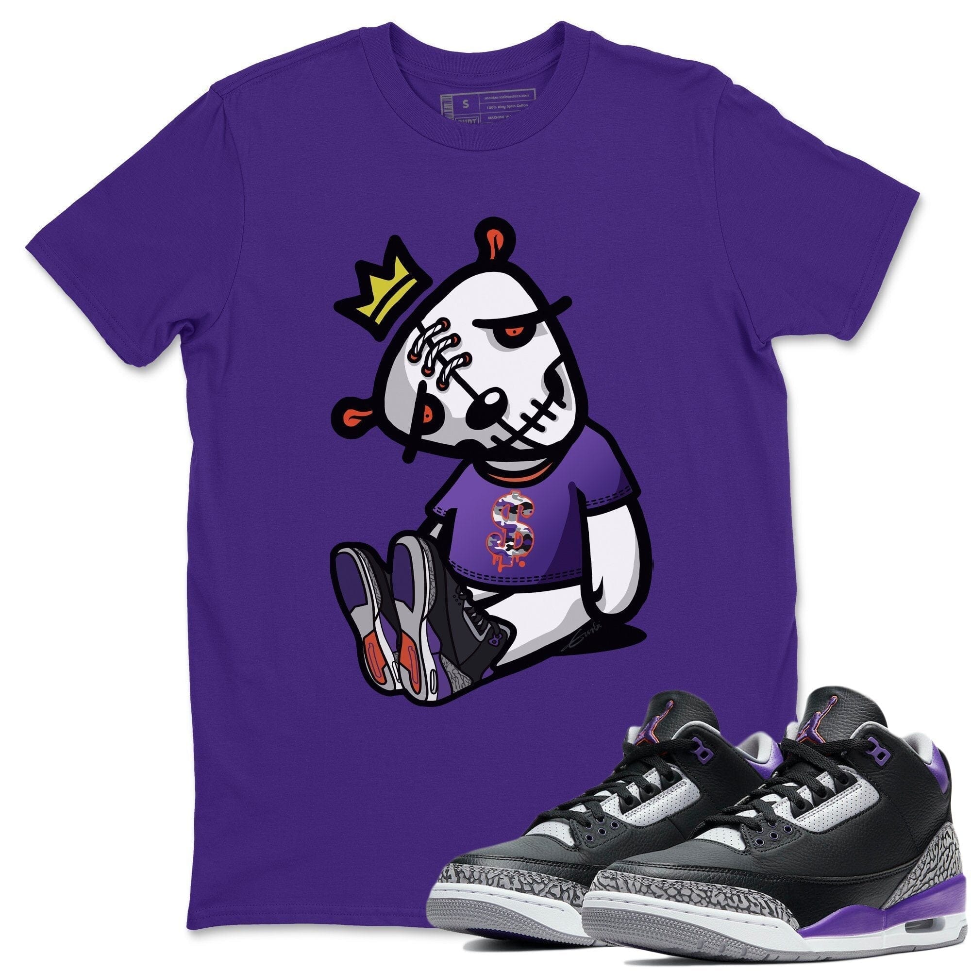 Dead Dolls Unisex Tops - Air Jordan 3 Court Purple
