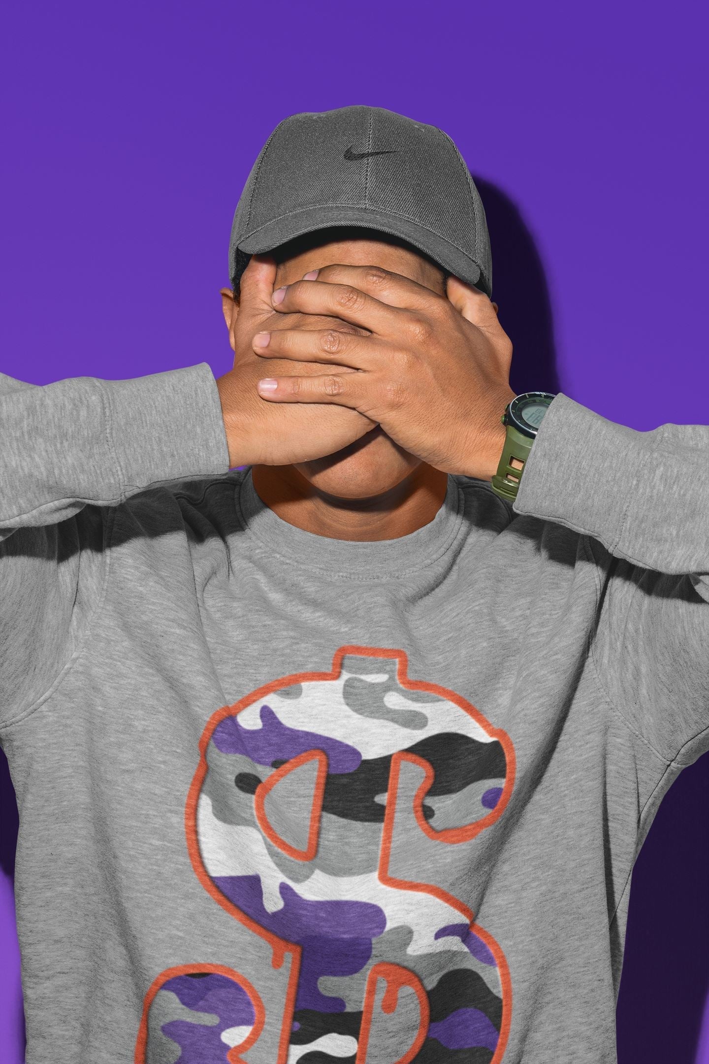 Dollar Camo Unisex Tops - Air Jordan 3 Court Purple
