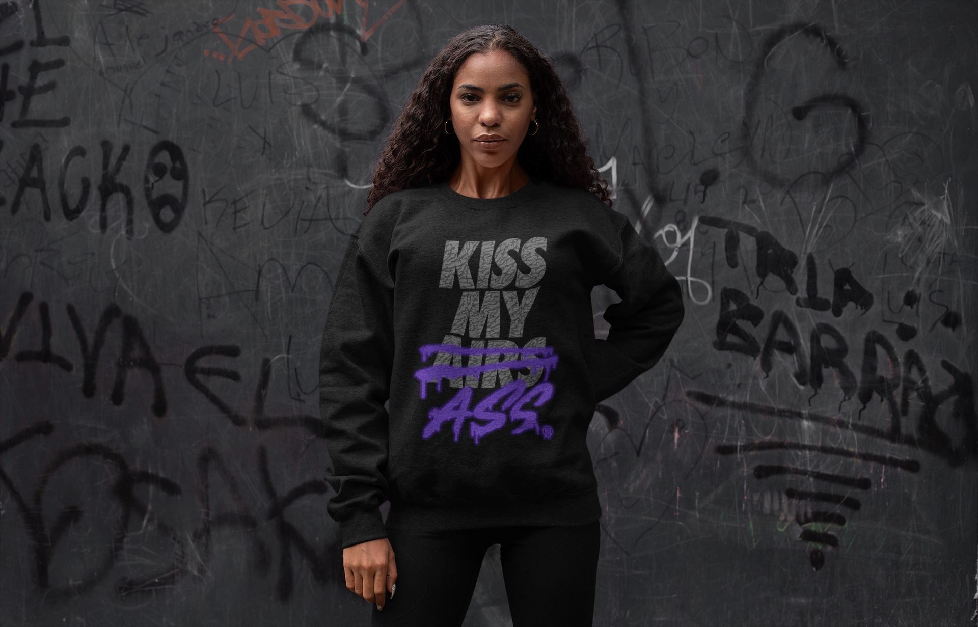 Kiss My Ass Unisex Tops - Air Jordan 3 Court Purple