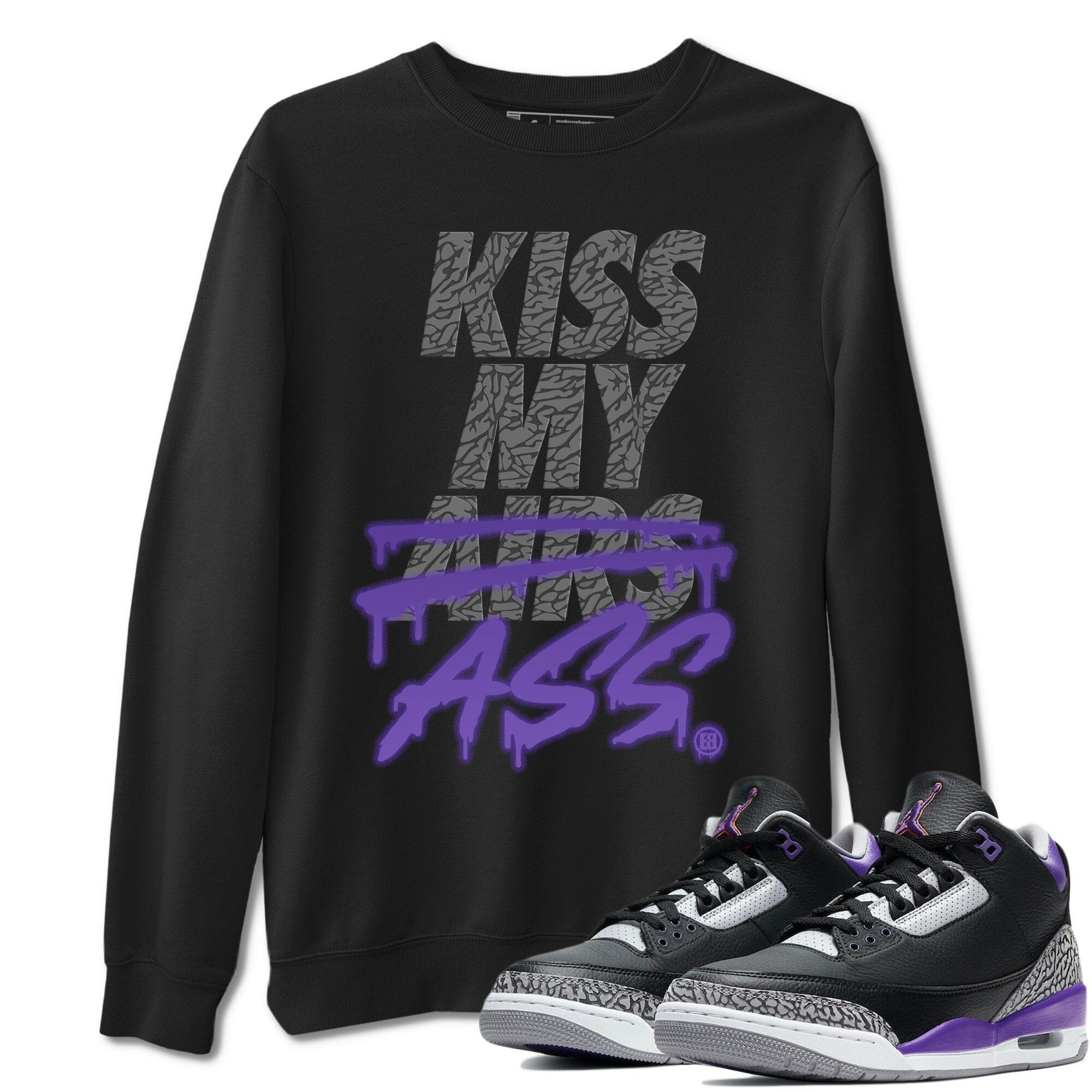 Kiss My Ass Unisex Tops - Air Jordan 3 Court Purple