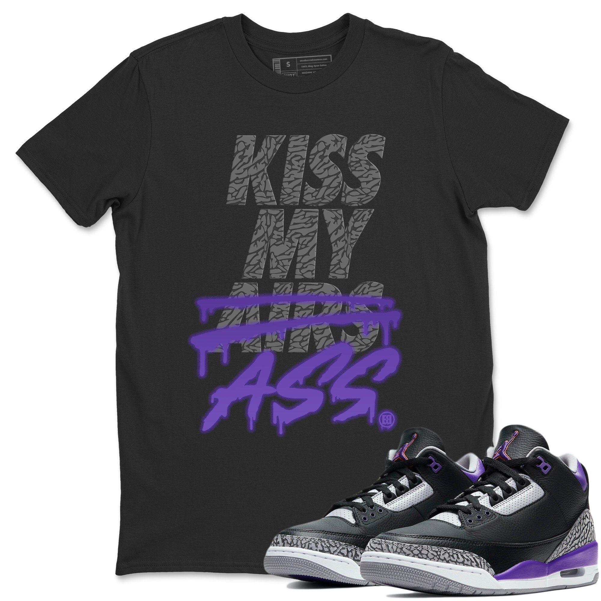 Kiss My Ass Unisex Tops - Air Jordan 3 Court Purple