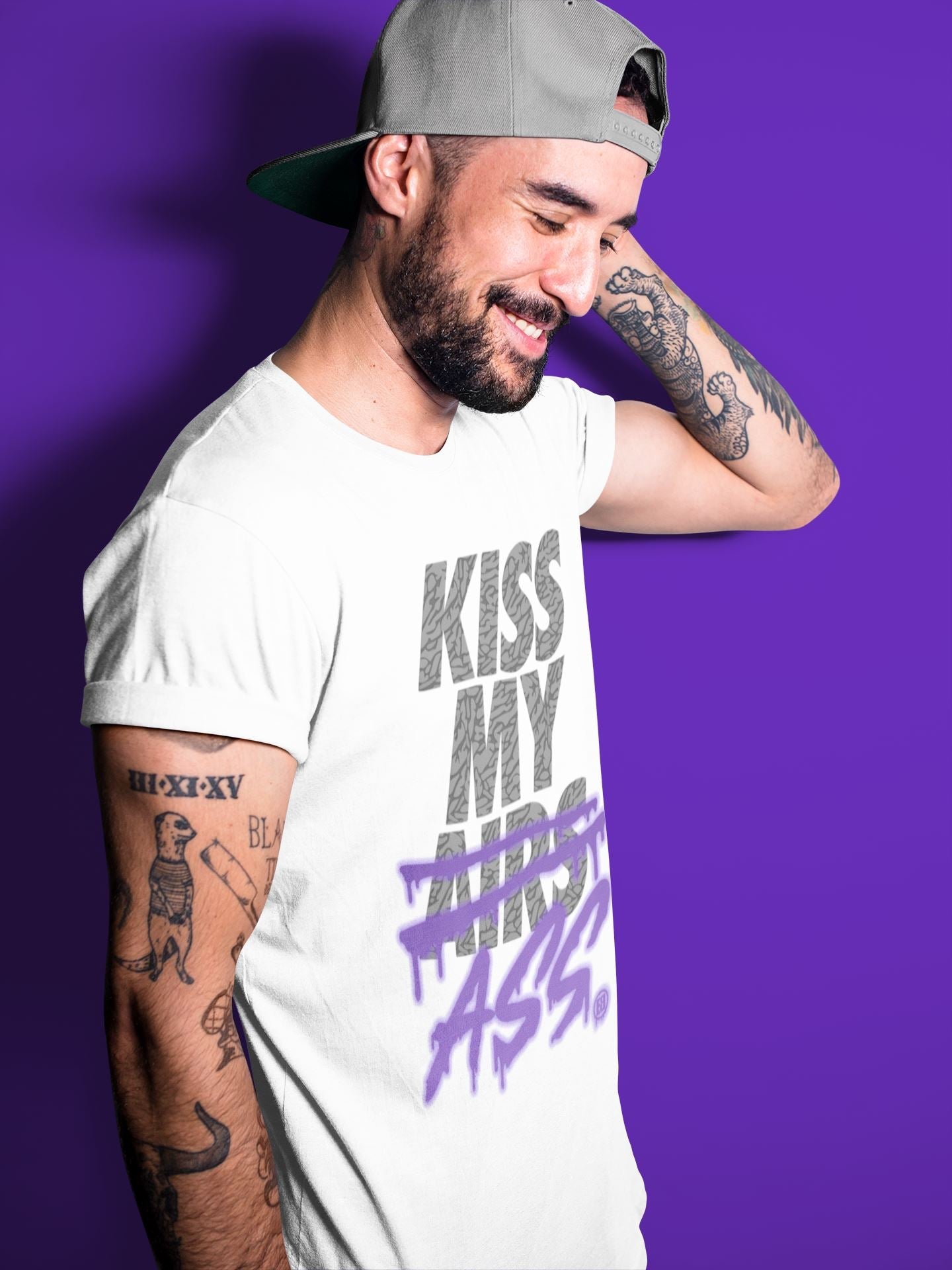 Kiss My Ass Unisex Tops - Air Jordan 3 Court Purple