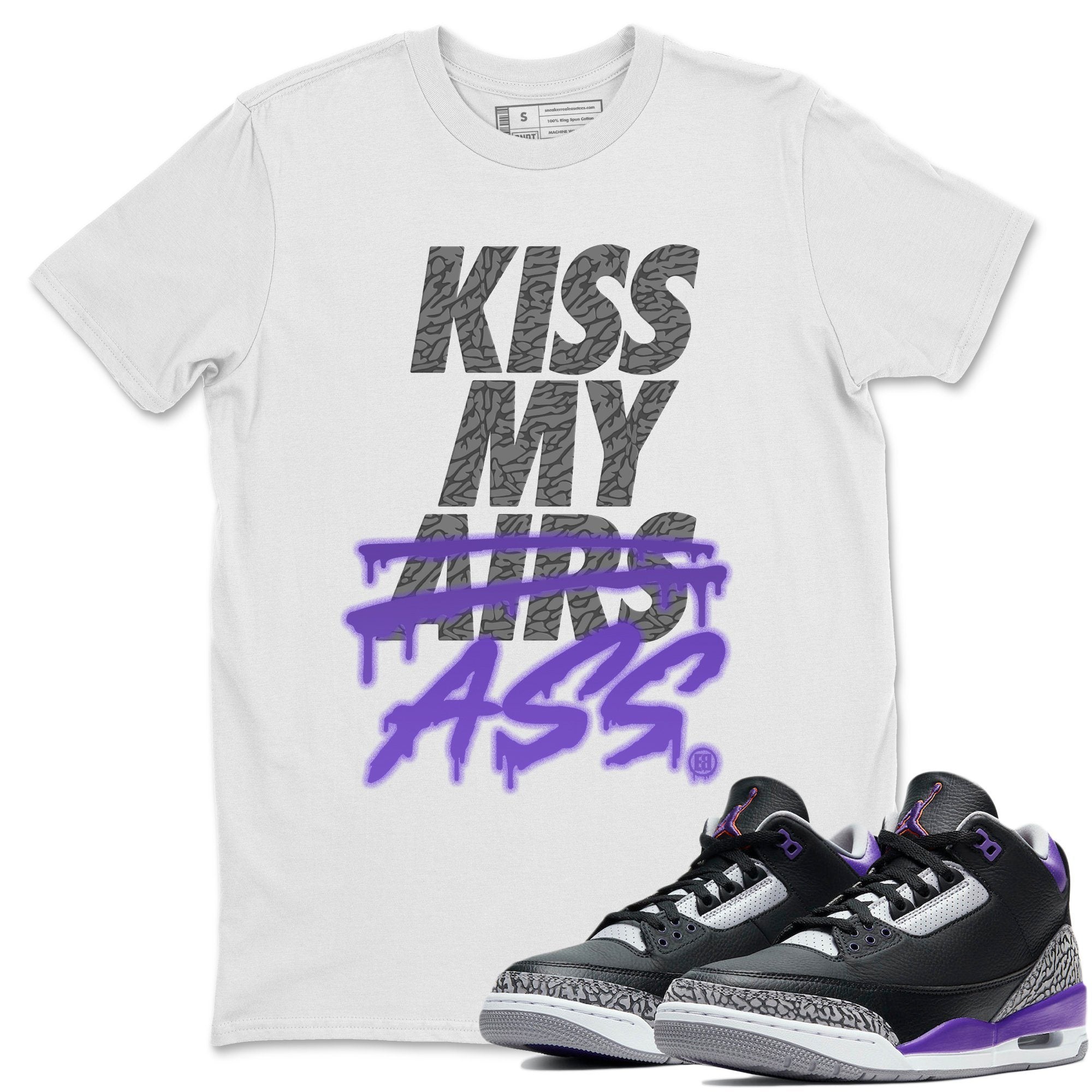 Kiss My Ass Unisex Tops - Air Jordan 3 Court Purple