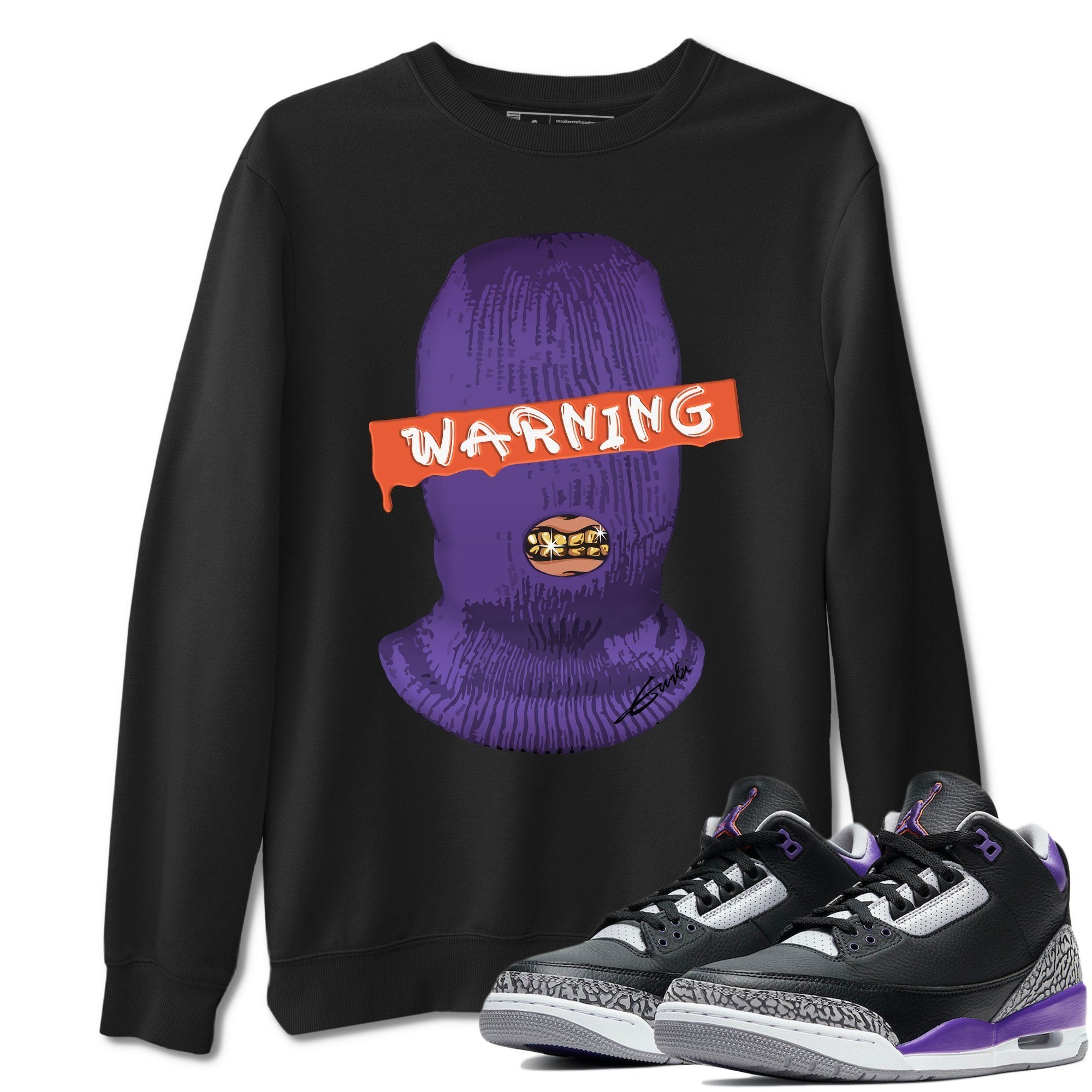 Warning Unisex Tops - Air Jordan 3 Court Purple