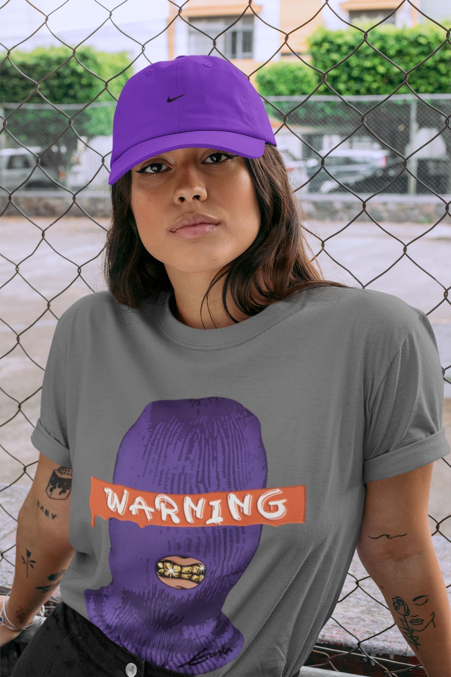 Warning Unisex Tops - Air Jordan 3 Court Purple