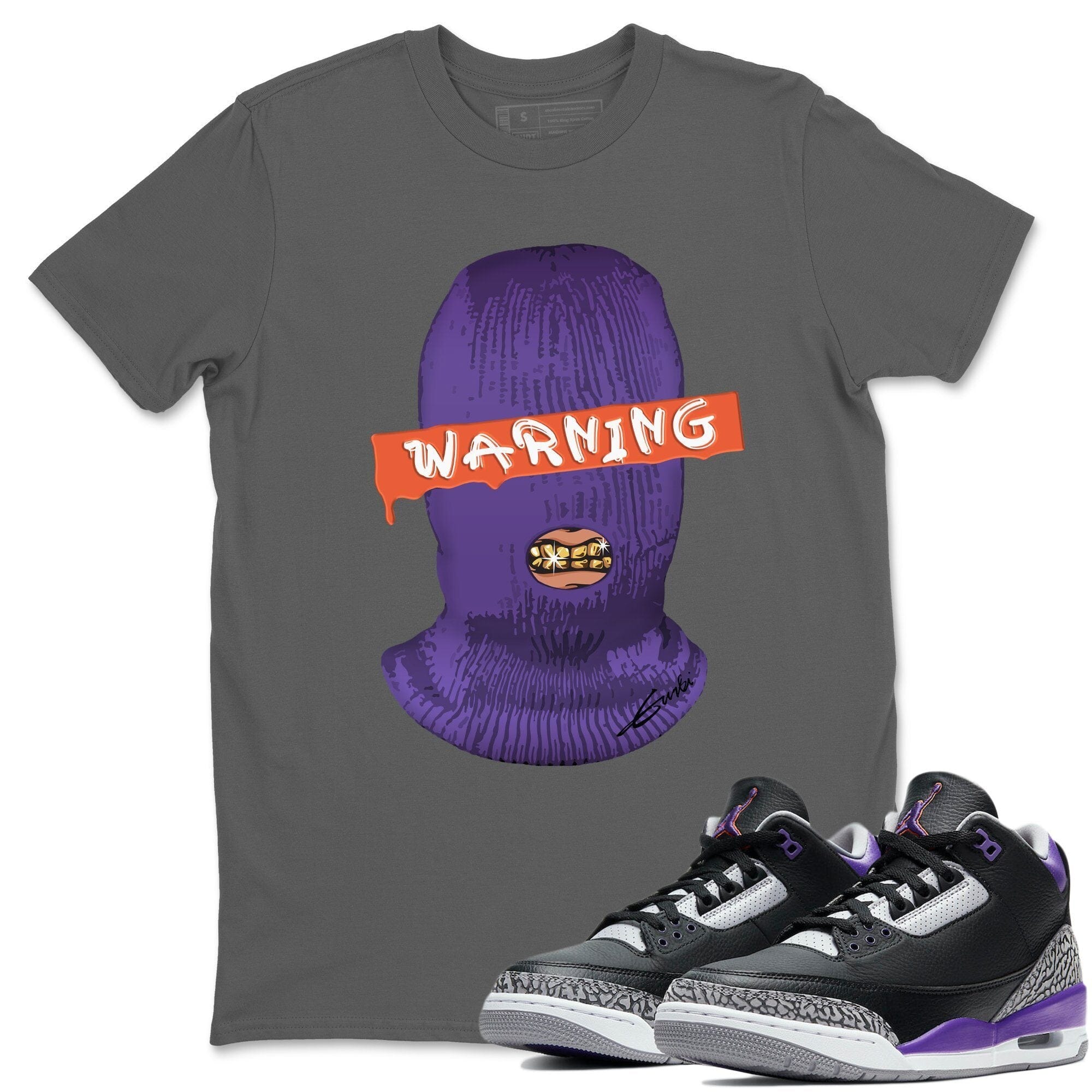 Warning Unisex Tops - Air Jordan 3 Court Purple