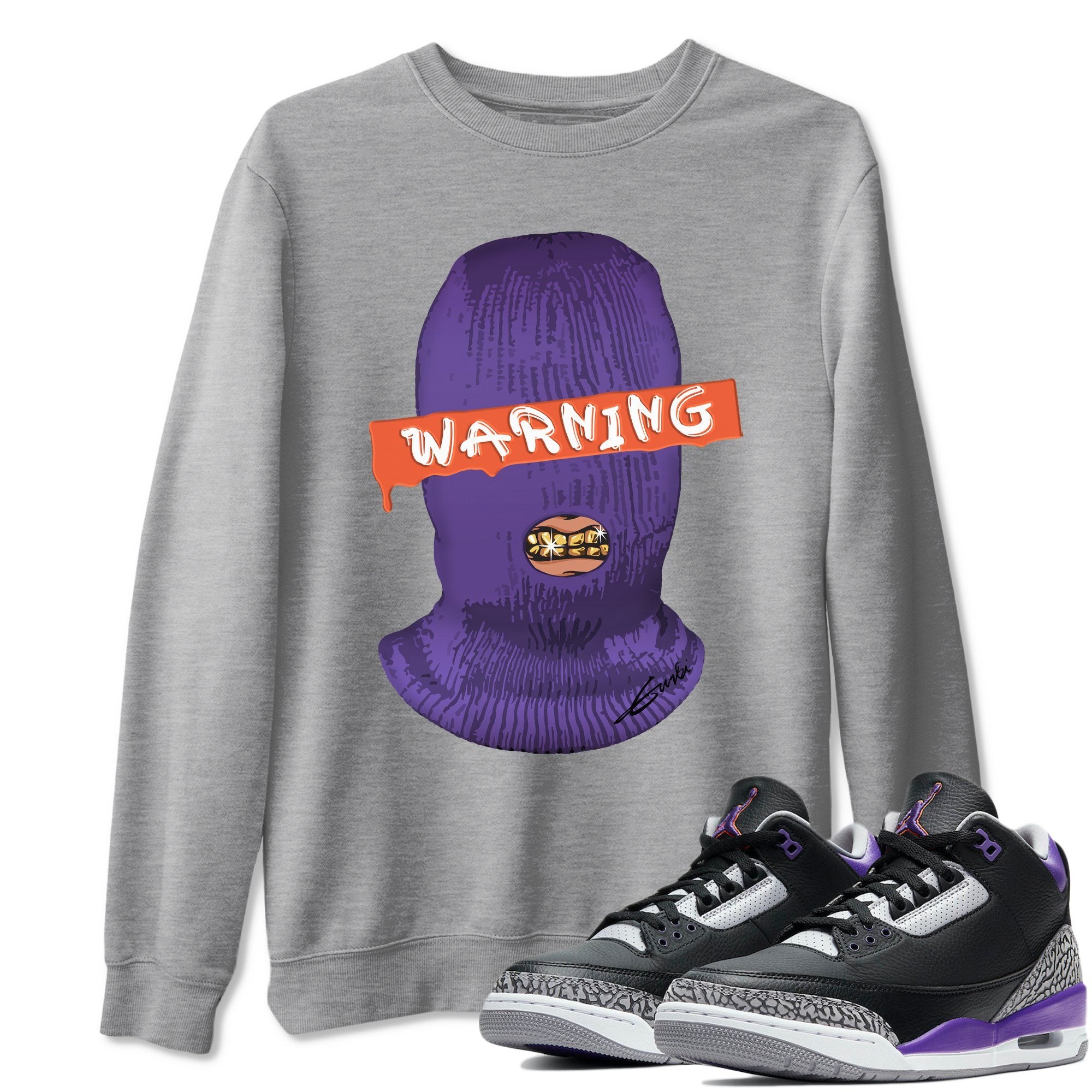 Warning Unisex Tops - Air Jordan 3 Court Purple