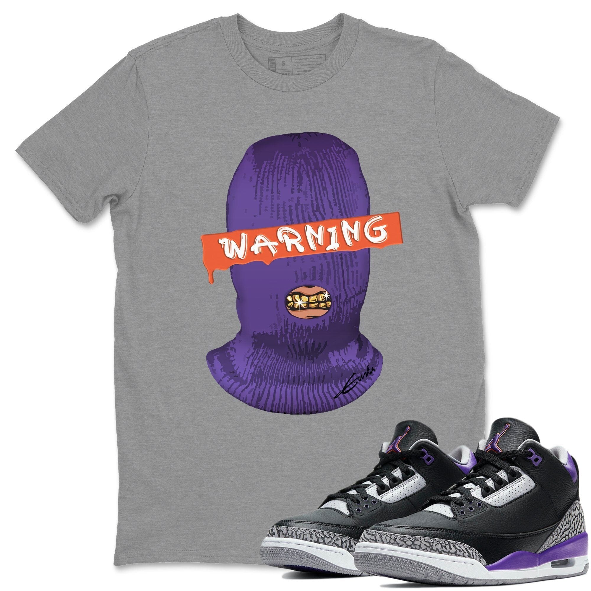 Warning Unisex Tops - Air Jordan 3 Court Purple