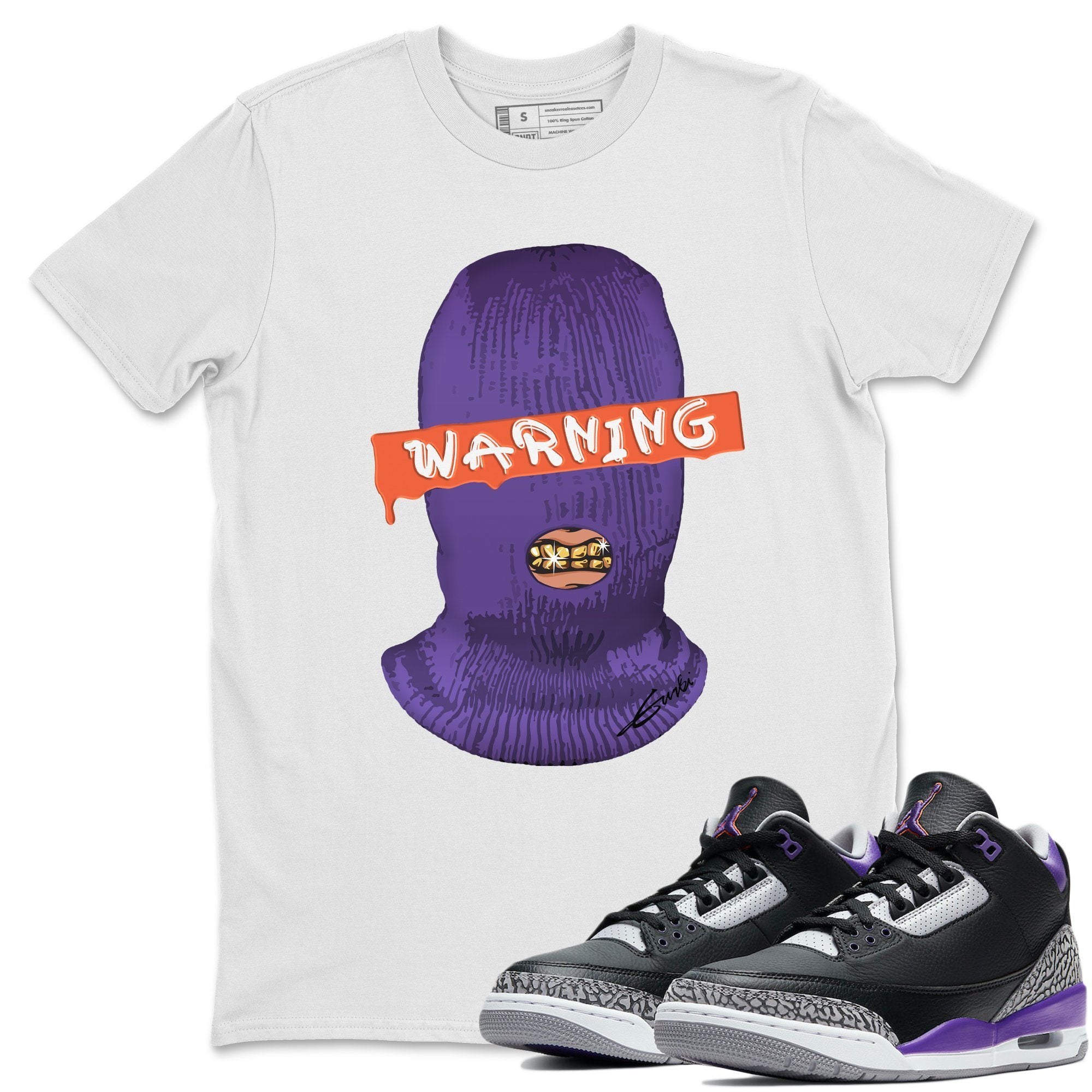 Warning Unisex Tops - Air Jordan 3 Court Purple
