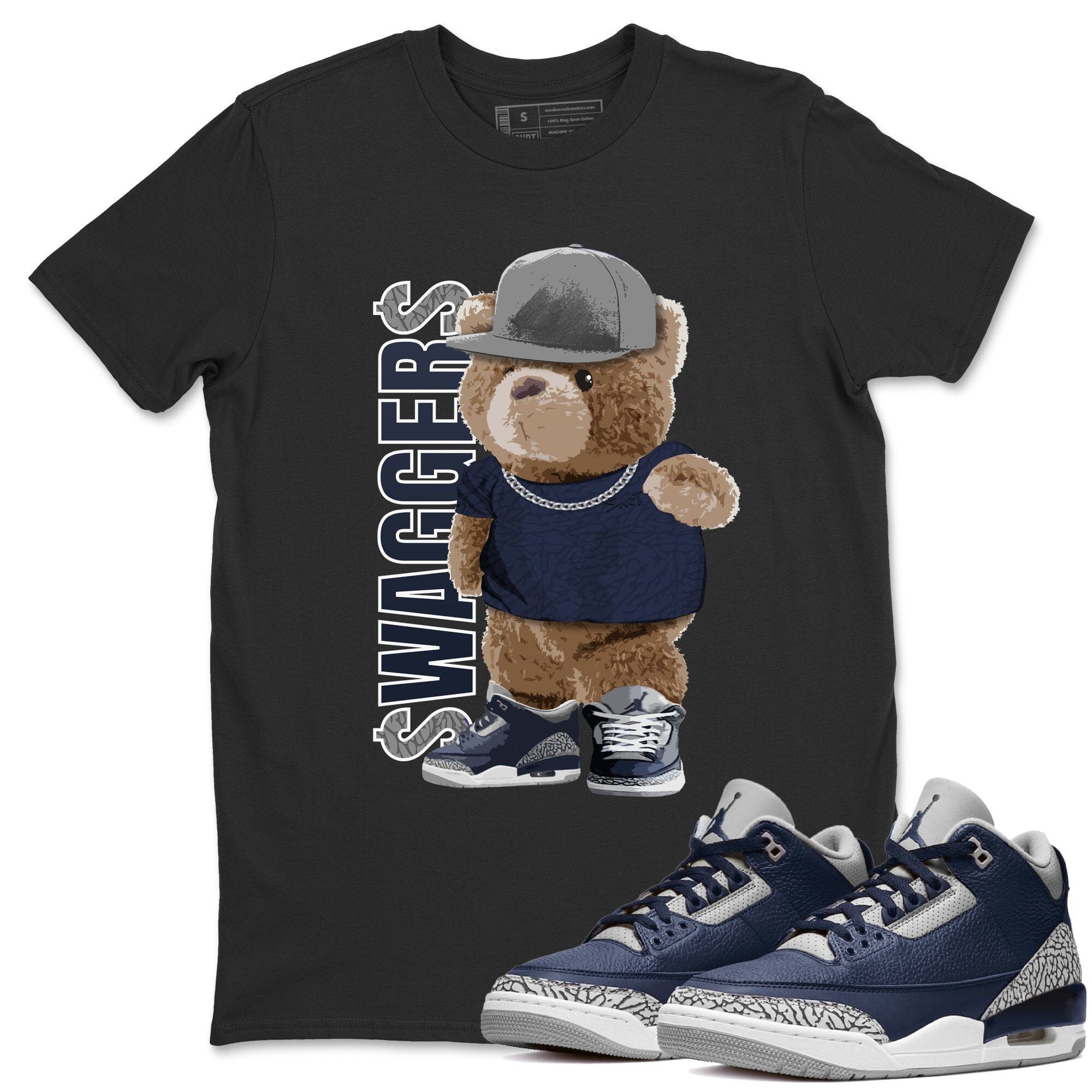 Bear Swaggers Unisex Tops - Air Jordan 3 Midnight Navy