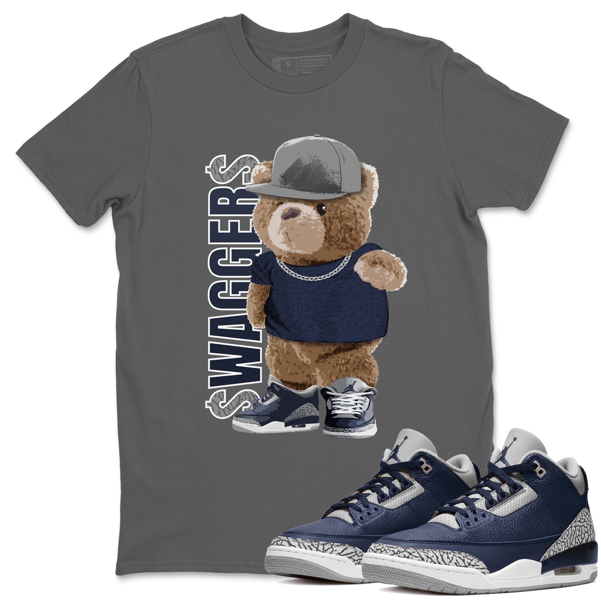 Bear Swaggers Unisex Tops - Air Jordan 3 Midnight Navy