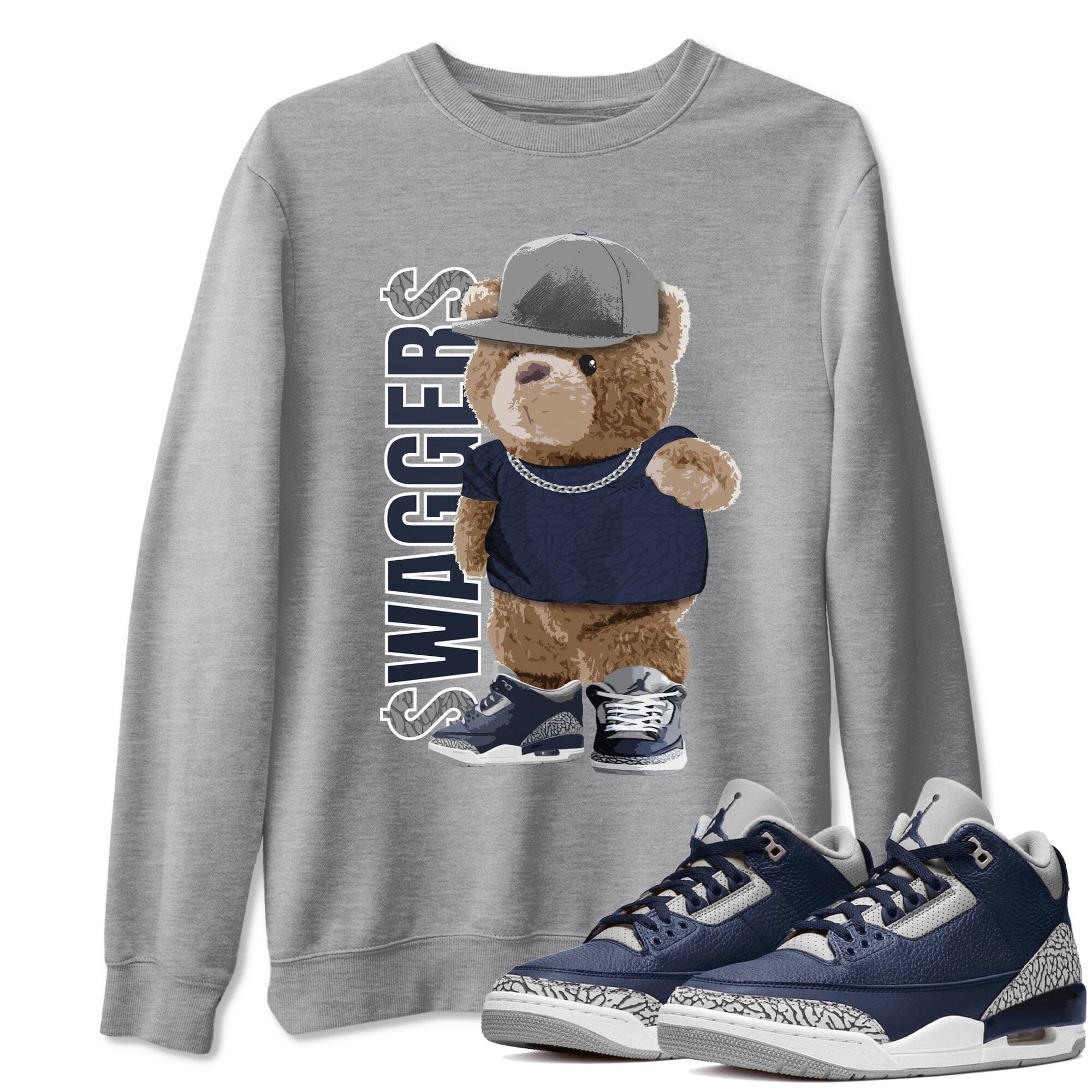 Bear Swaggers Unisex Tops - Air Jordan 3 Midnight Navy