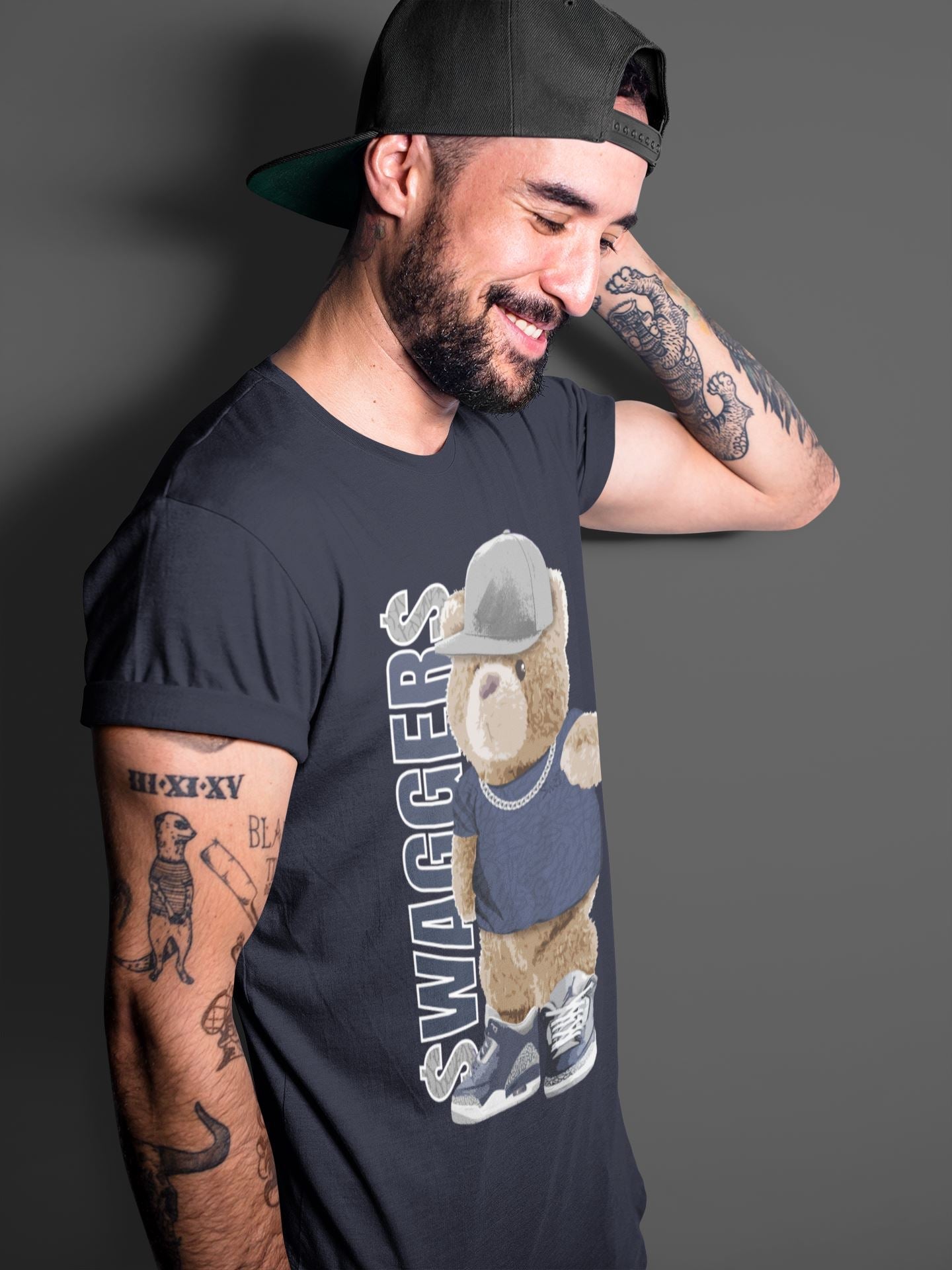 Bear Swaggers Unisex Tops - Air Jordan 3 Midnight Navy