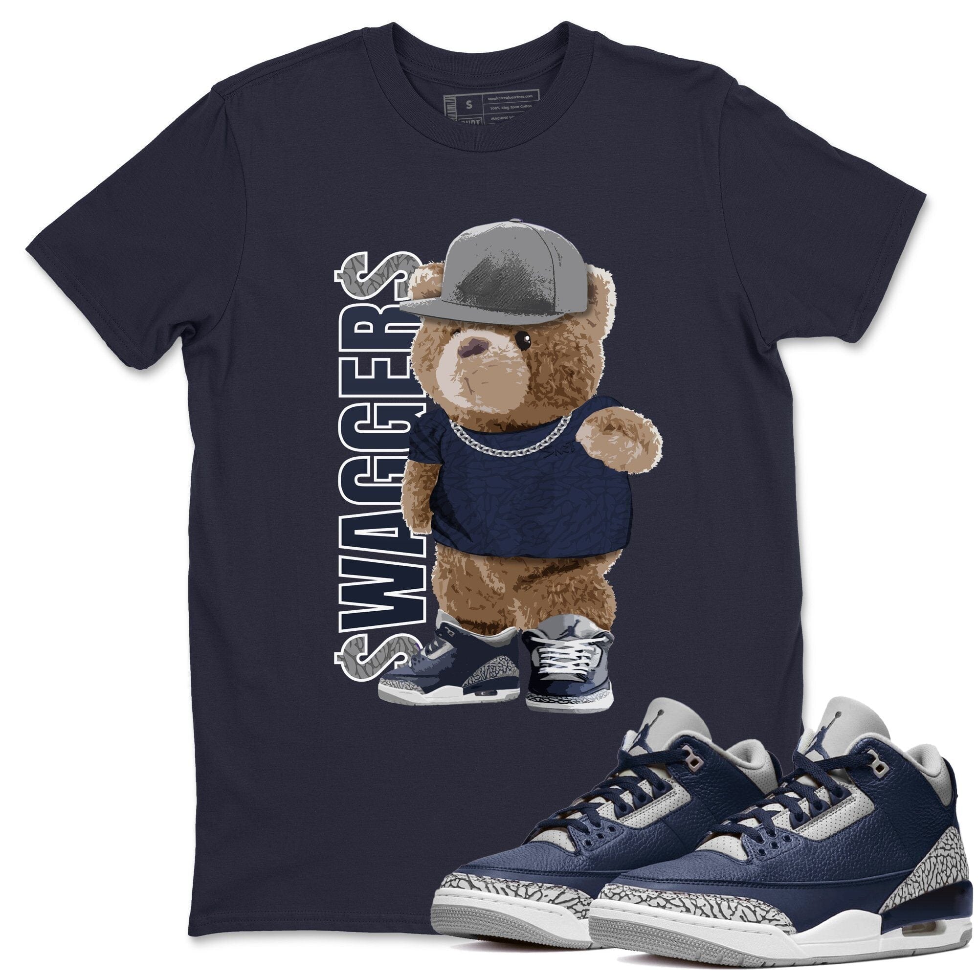 Bear Swaggers Unisex Tops - Air Jordan 3 Midnight Navy