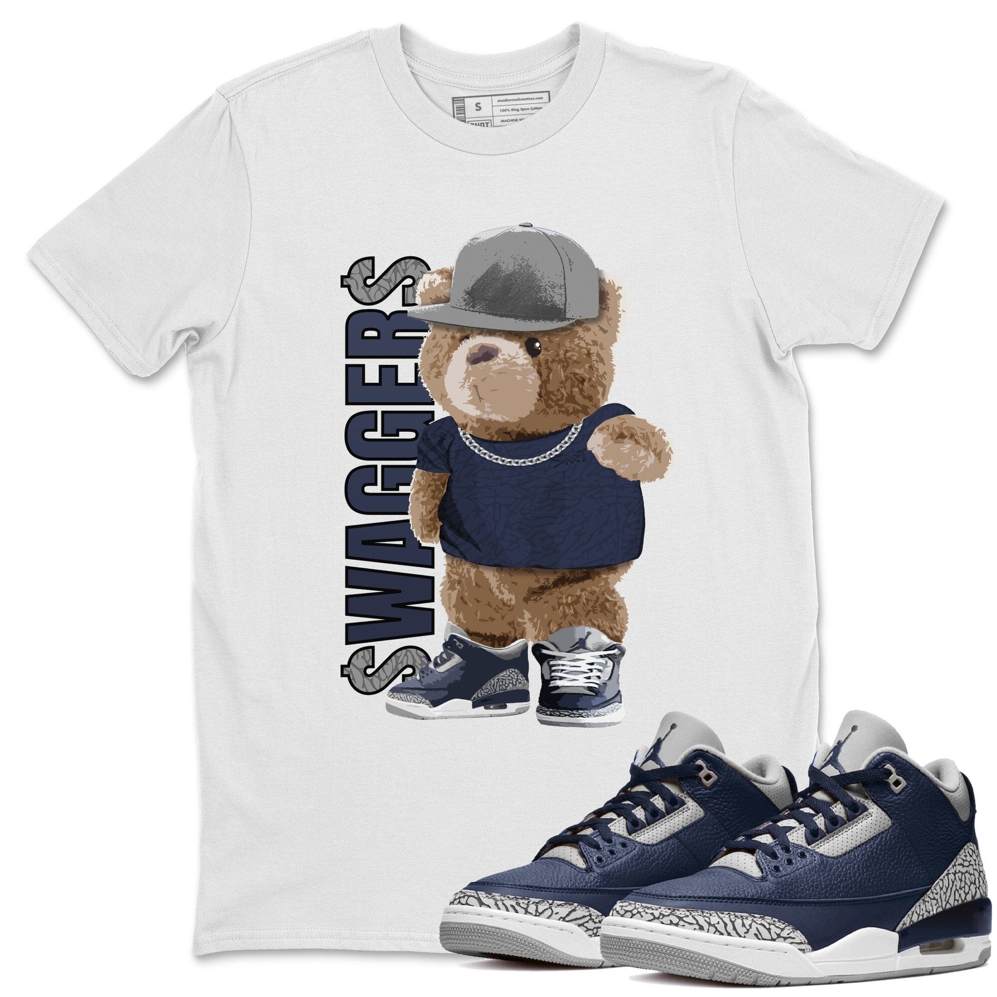 Bear Swaggers Unisex Tops - Air Jordan 3 Midnight Navy