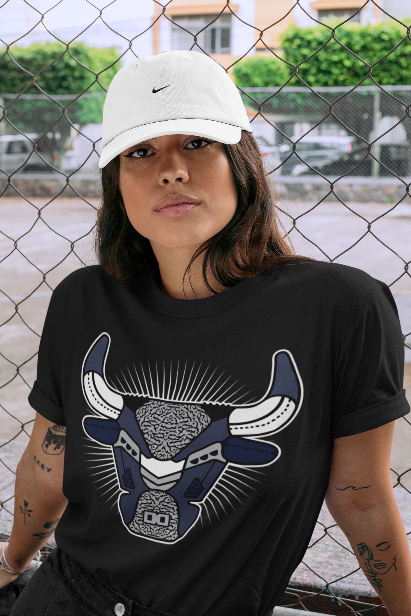 Bull Head Unisex Tops - Air Jordan 3 Midnight Navy
