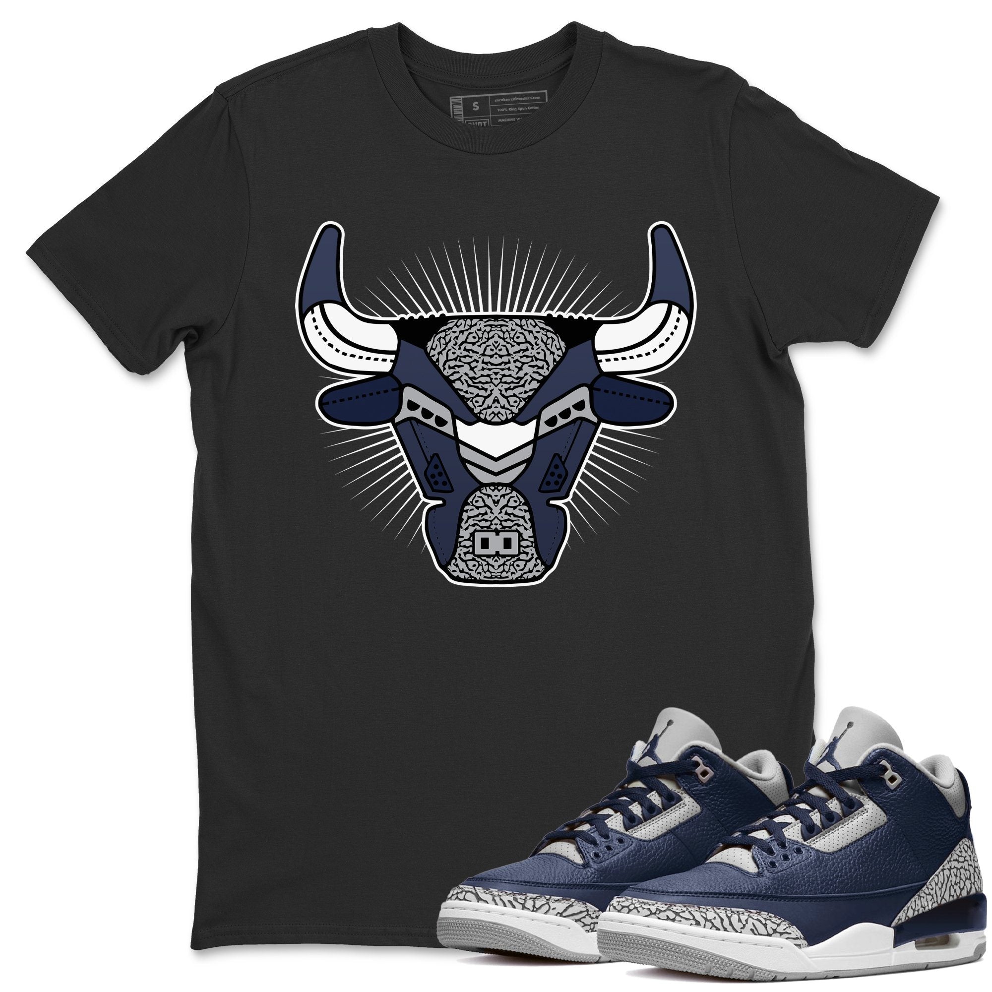 Bull Head Unisex Tops - Air Jordan 3 Midnight Navy