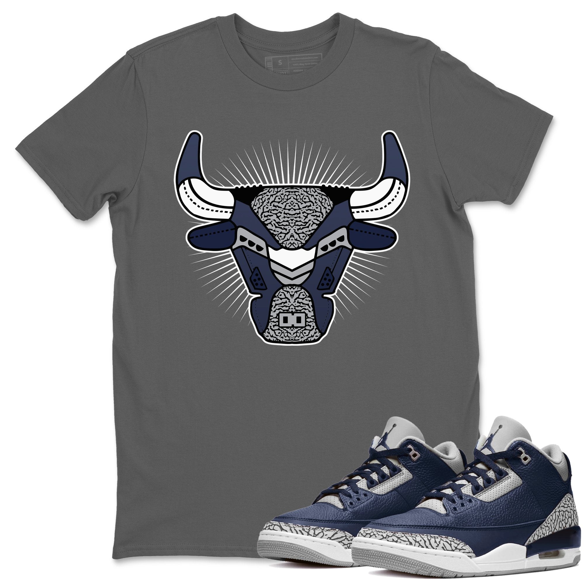Bull Head Unisex Tops - Air Jordan 3 Midnight Navy