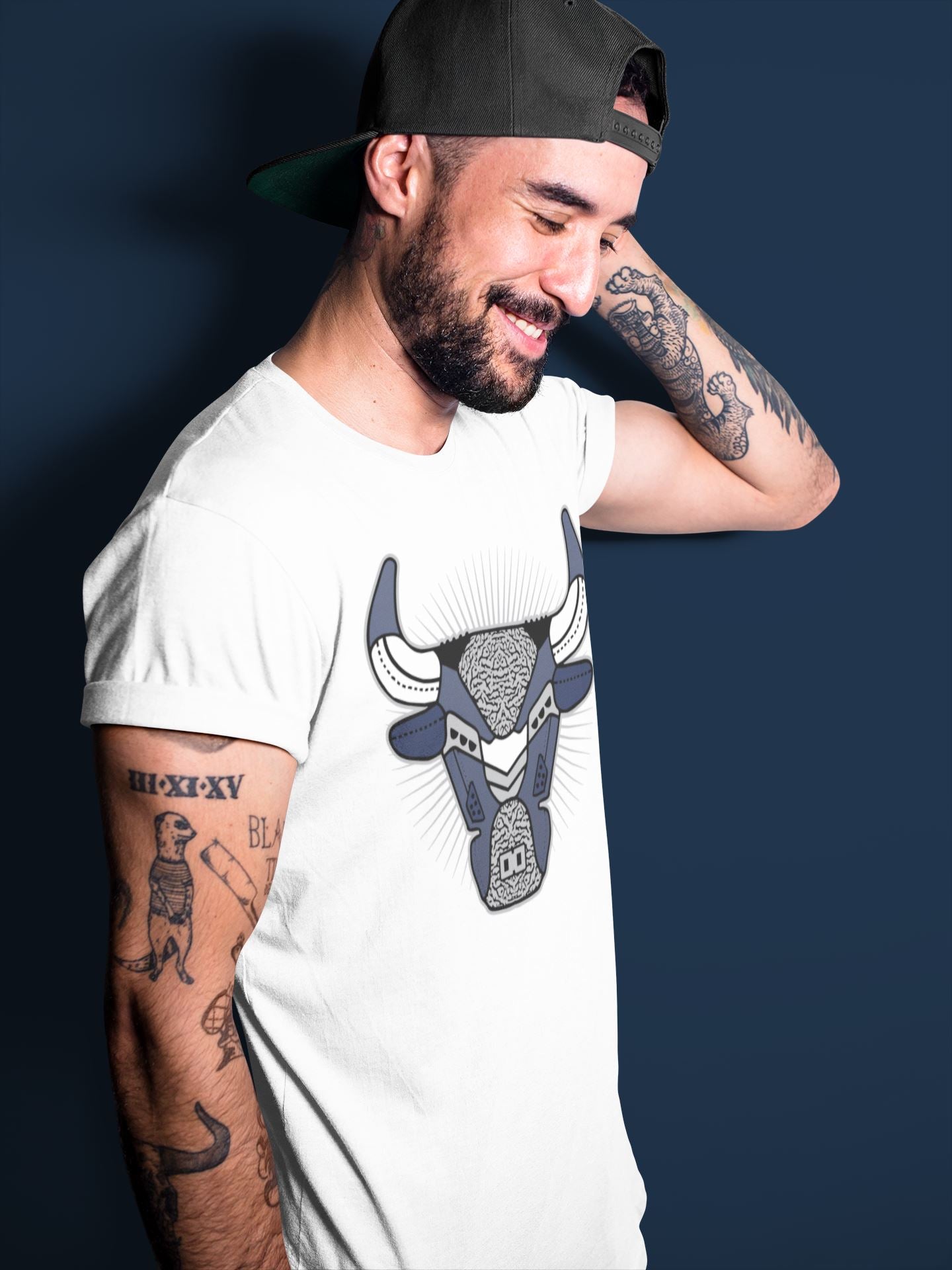 Bull Head Unisex Tops - Air Jordan 3 Midnight Navy