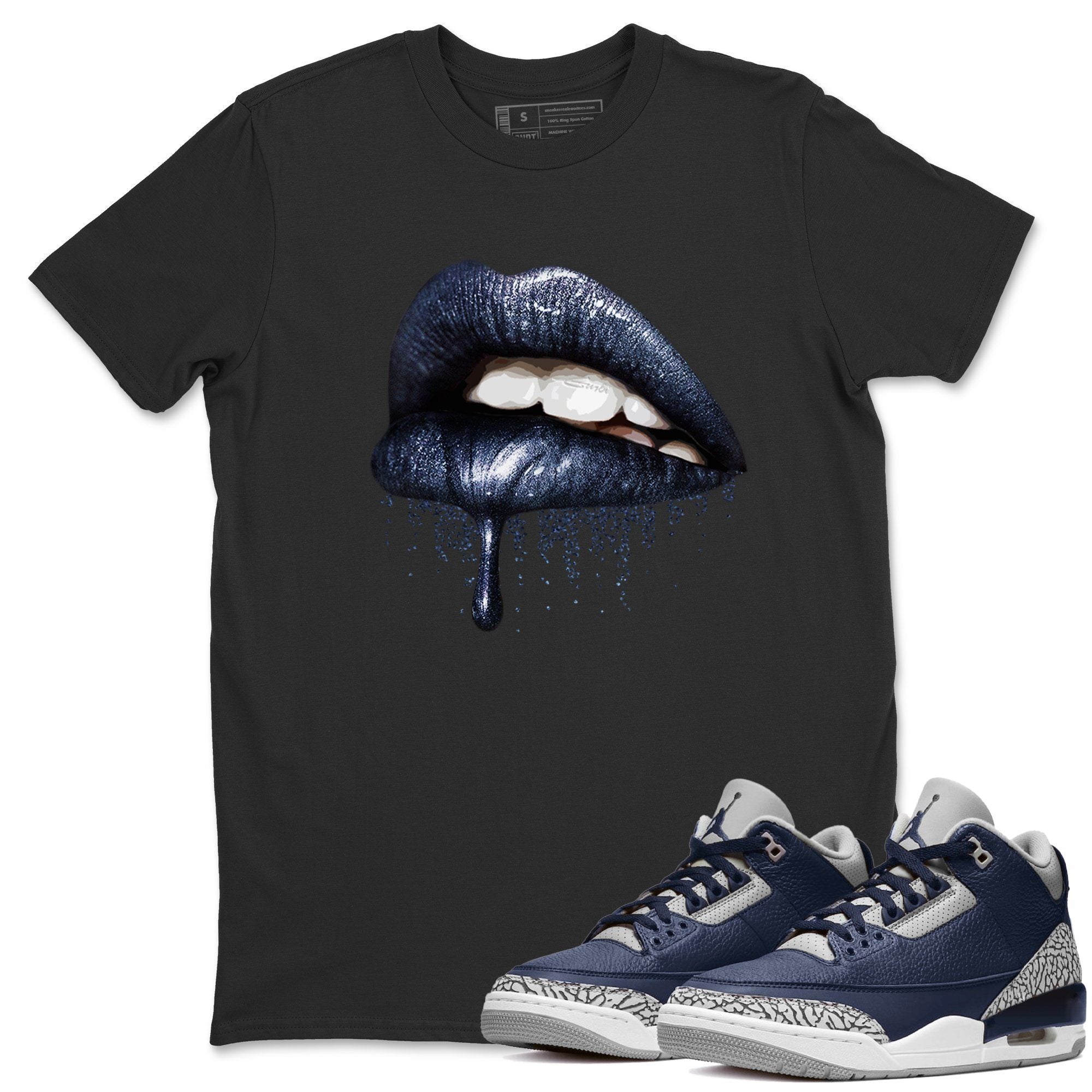 Dripping Lips Unisex Tops - Air Jordan 3 Midnight Navy
