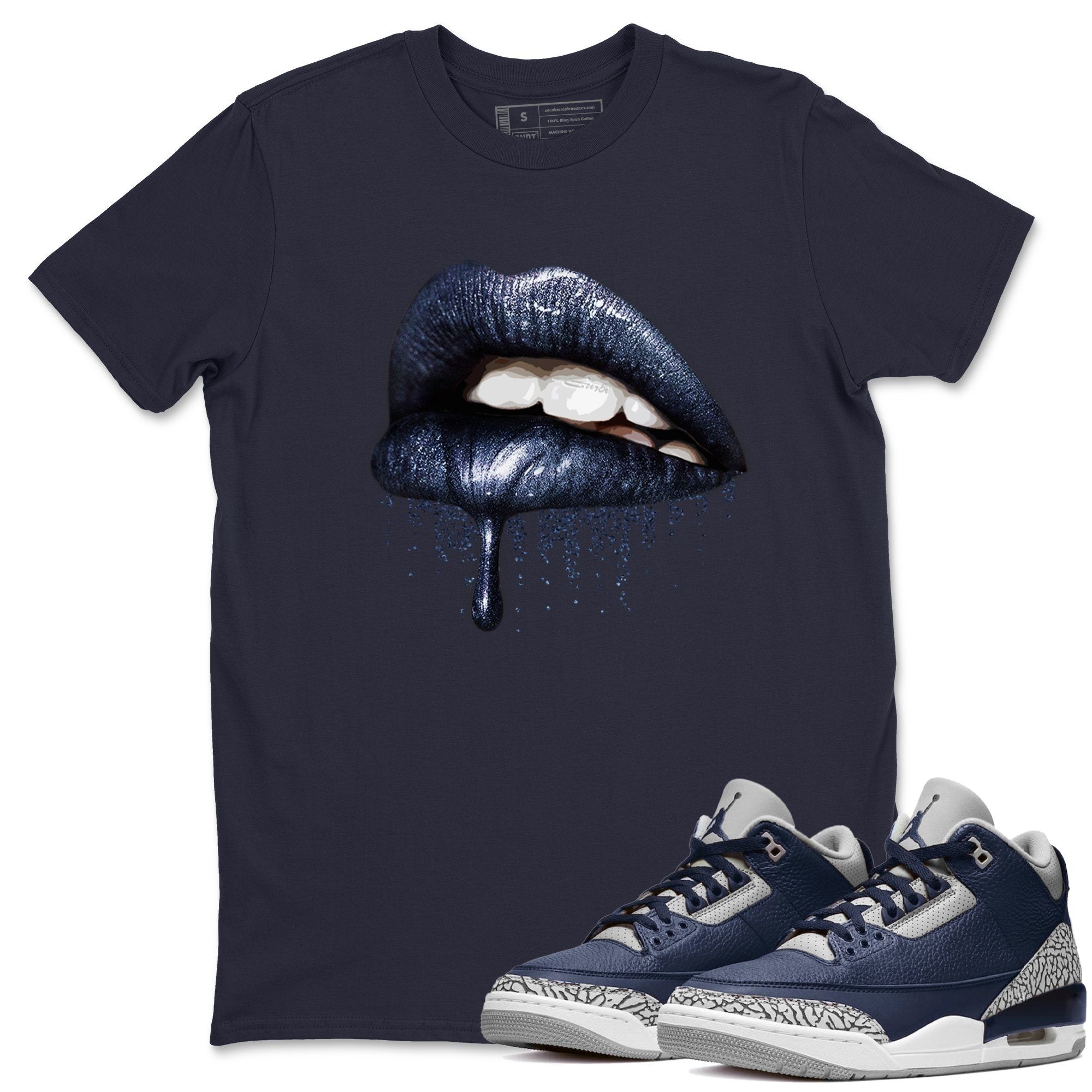 Dripping Lips Unisex Tops - Air Jordan 3 Midnight Navy
