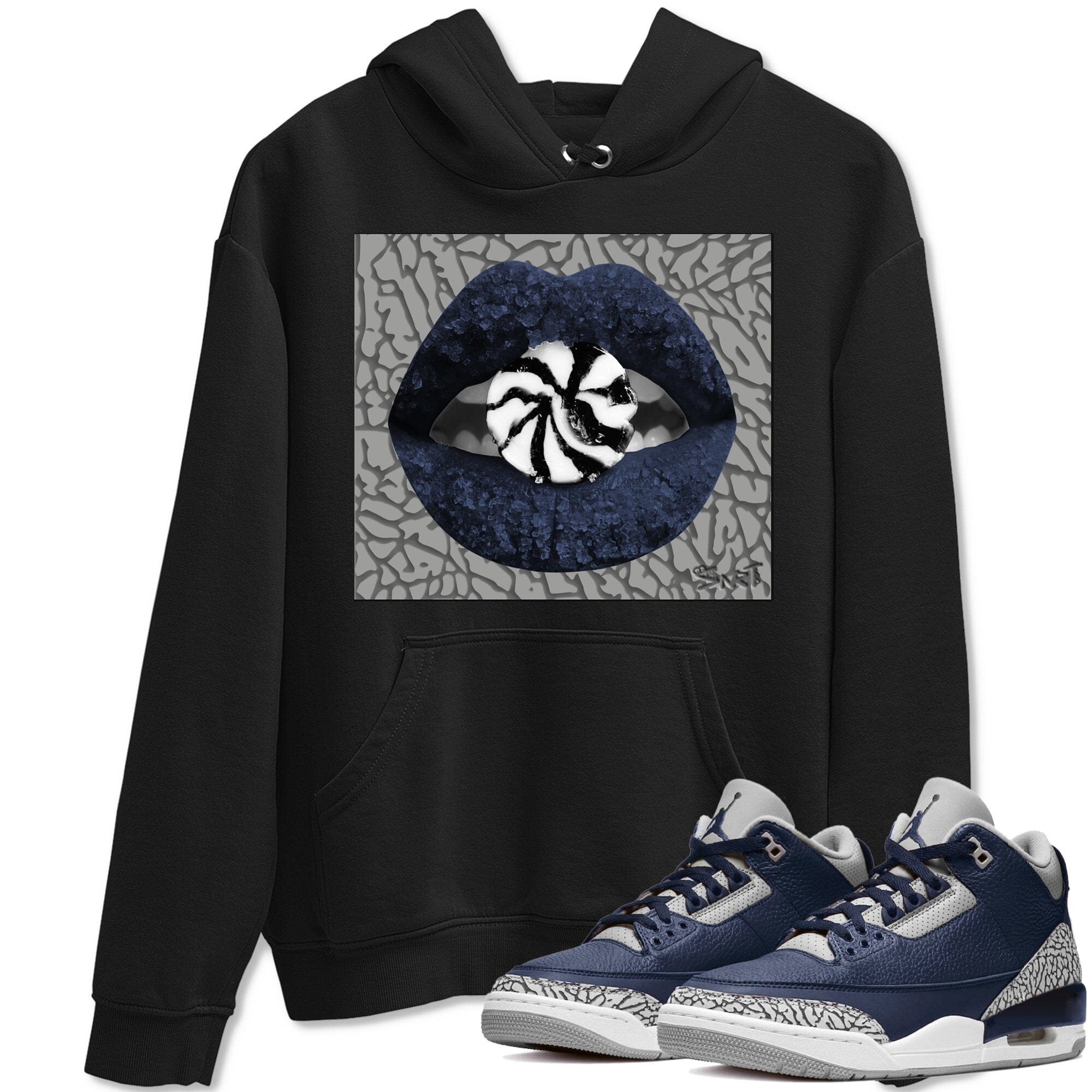 Lips Candy Unisex Tops - Air Jordan 3 Midnight Navy