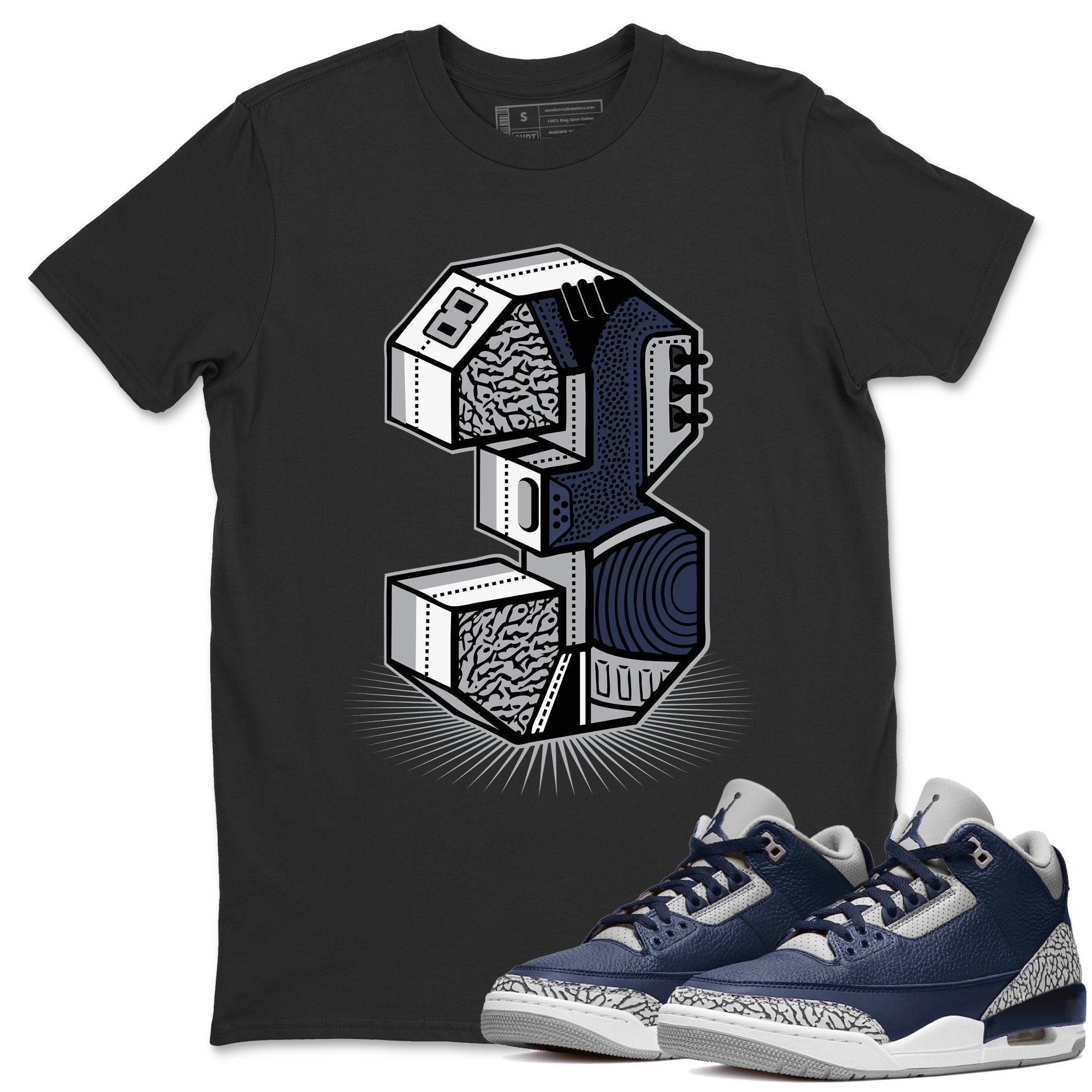 Three Statue Unisex Tops - Air Jordan 3 Midnight Navy
