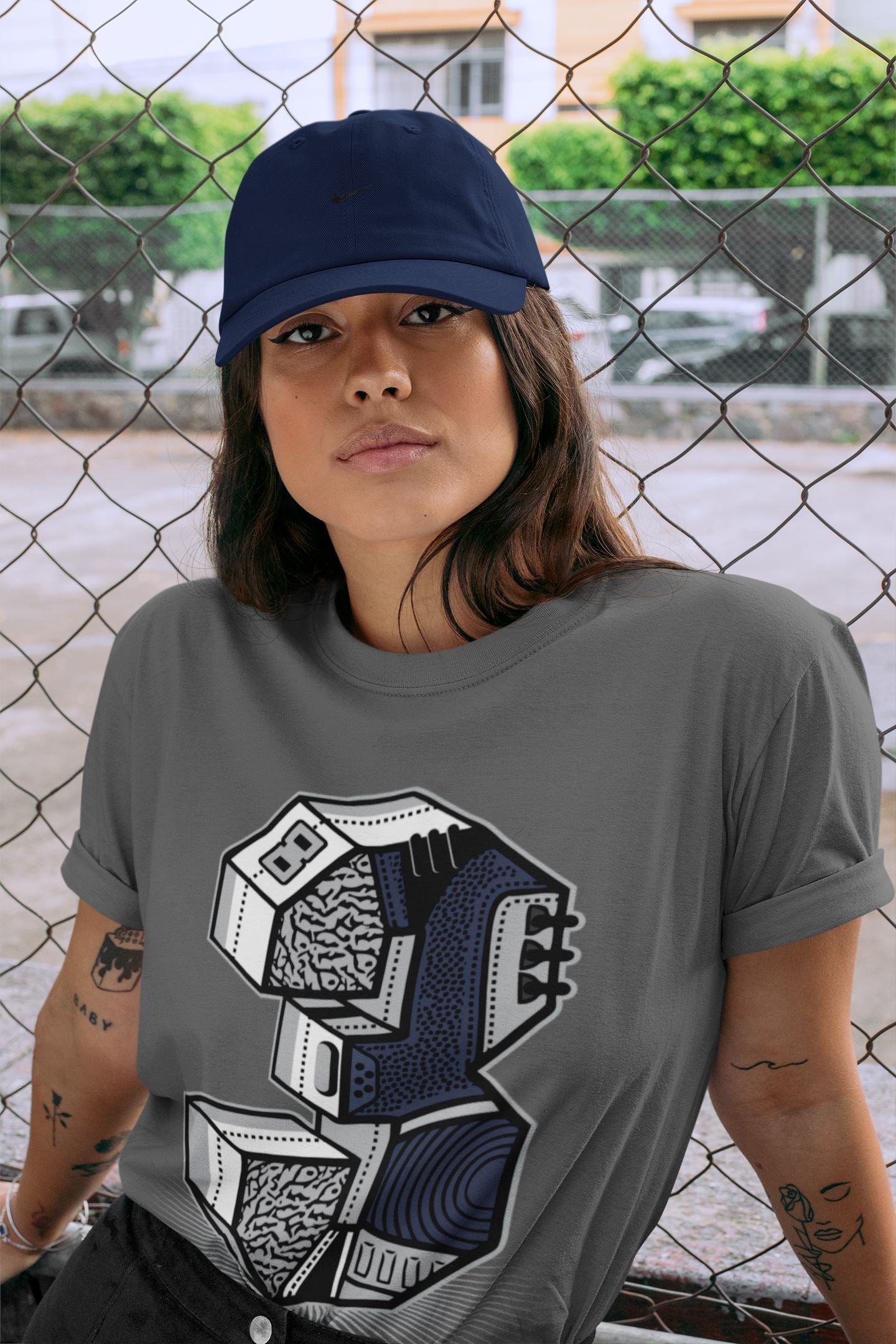 Three Statue Unisex Tops - Air Jordan 3 Midnight Navy