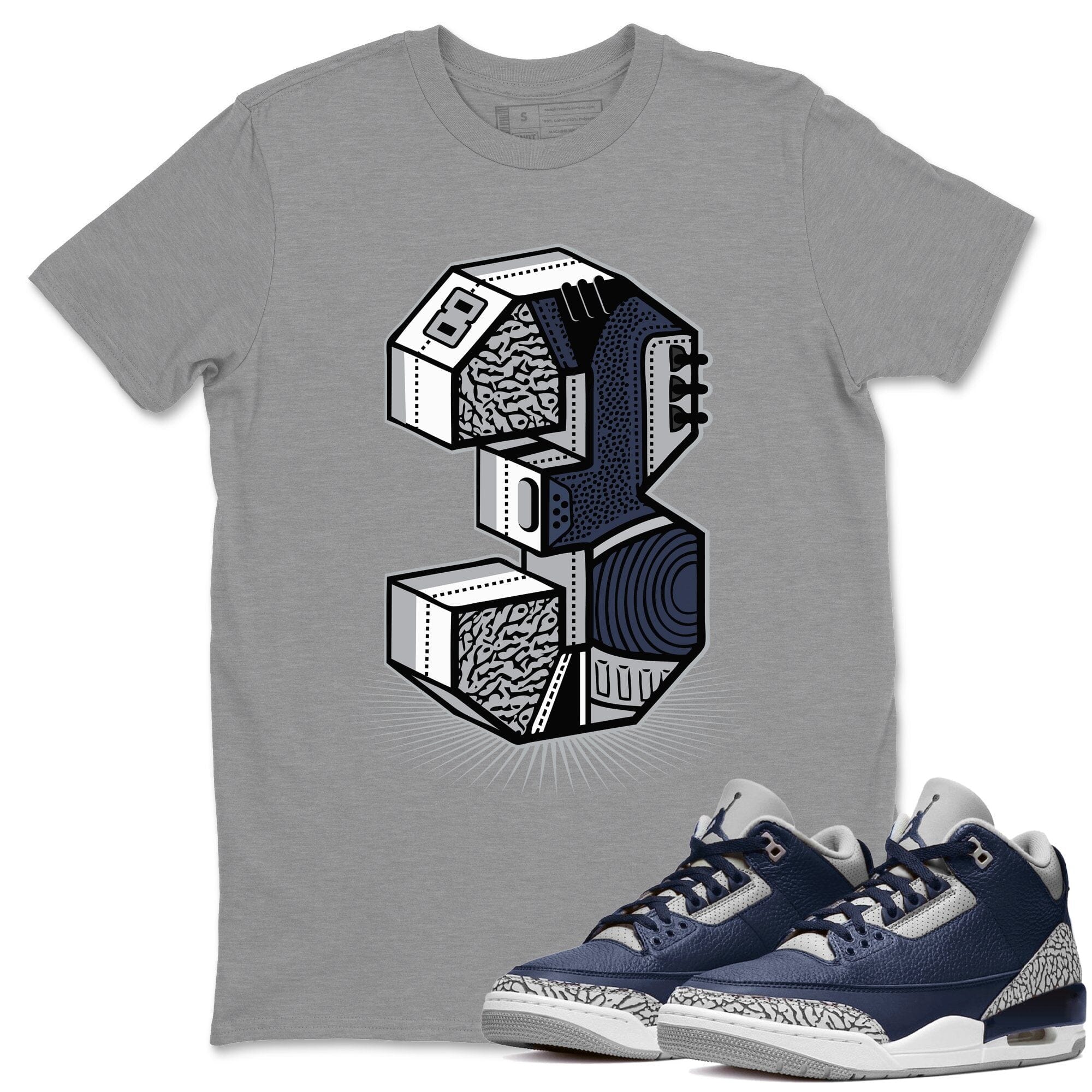 Three Statue Unisex Tops - Air Jordan 3 Midnight Navy