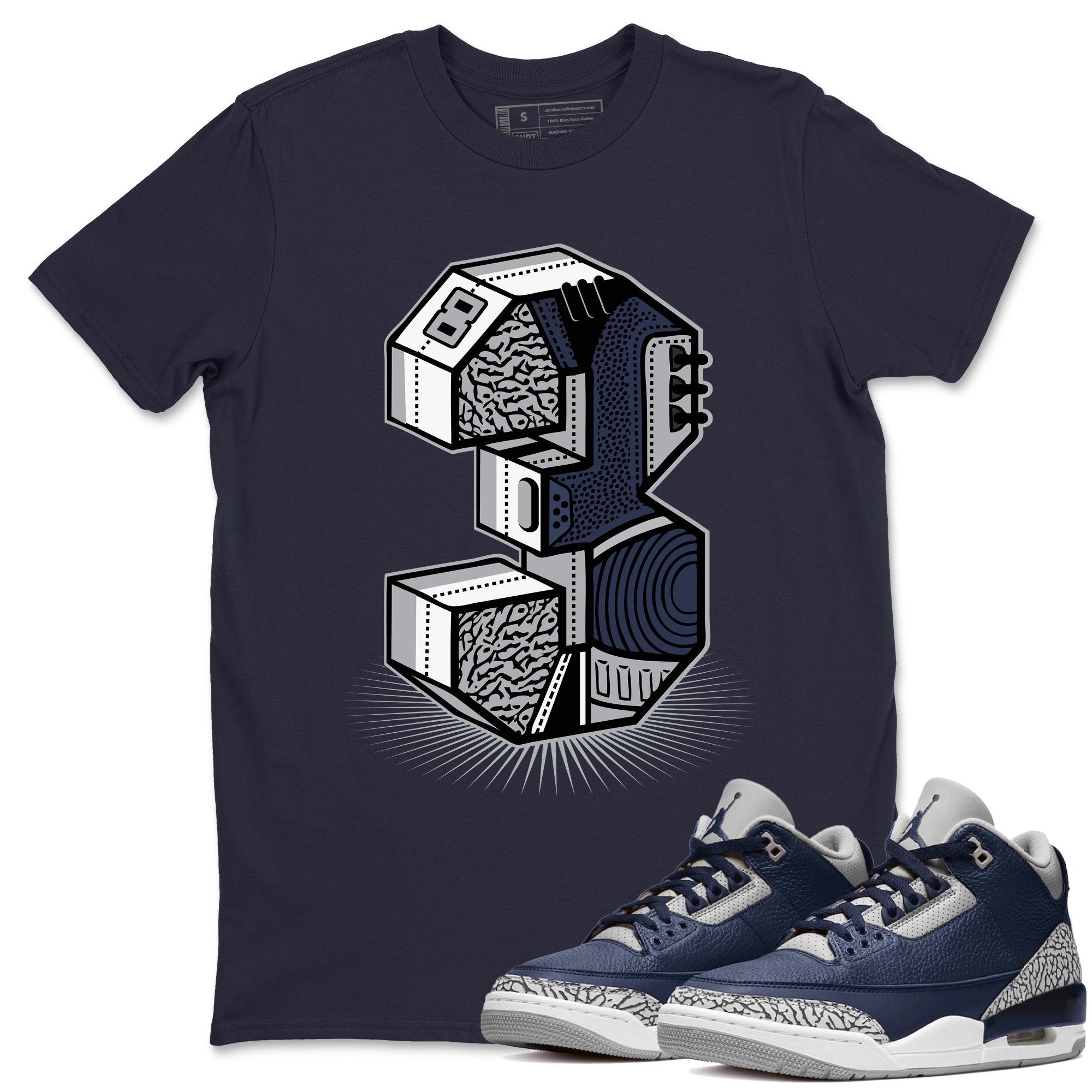 Three Statue Unisex Tops - Air Jordan 3 Midnight Navy