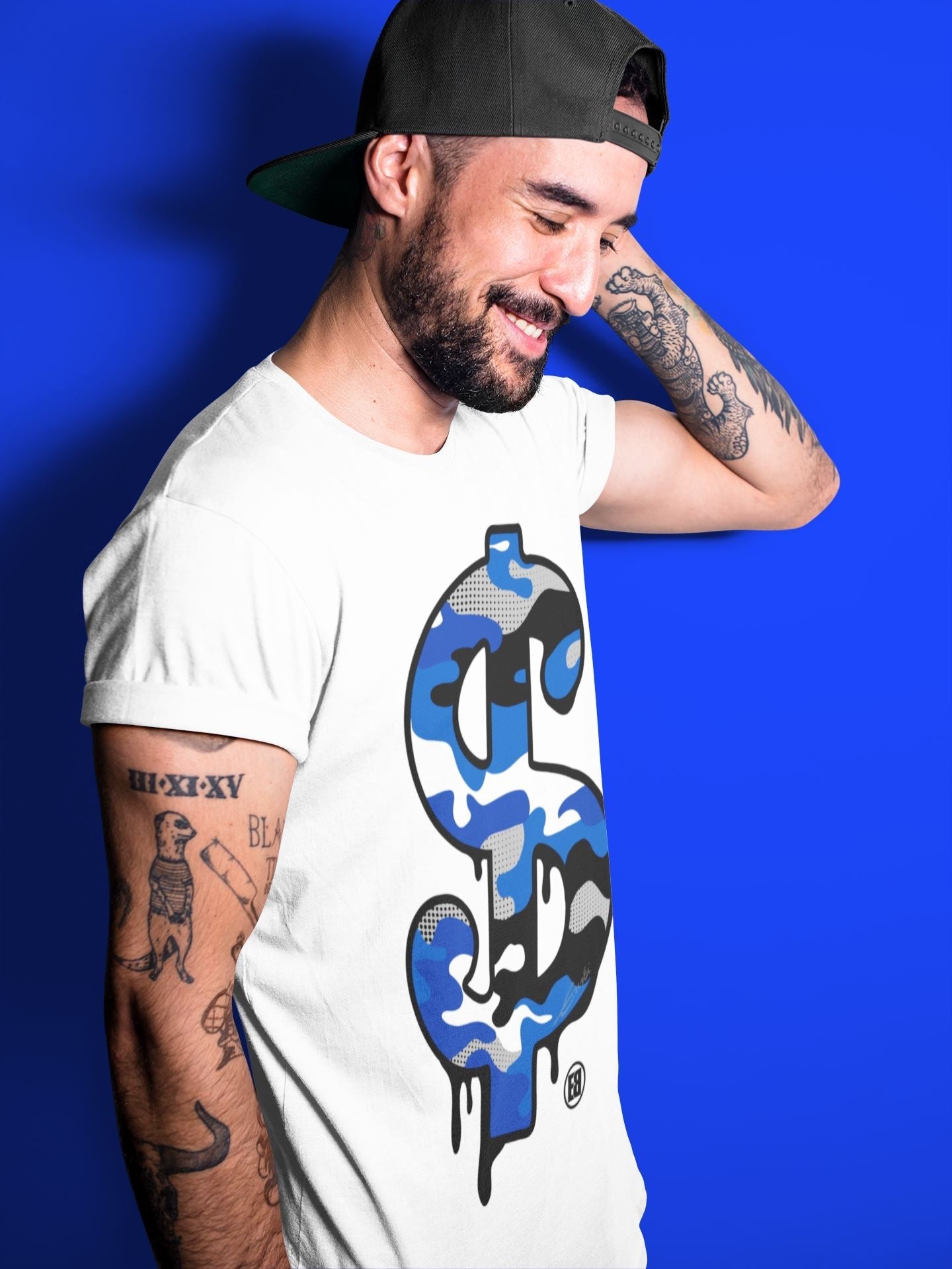 Dollar Camo Unisex Tops - Air Jordan 3 Varsity Royal