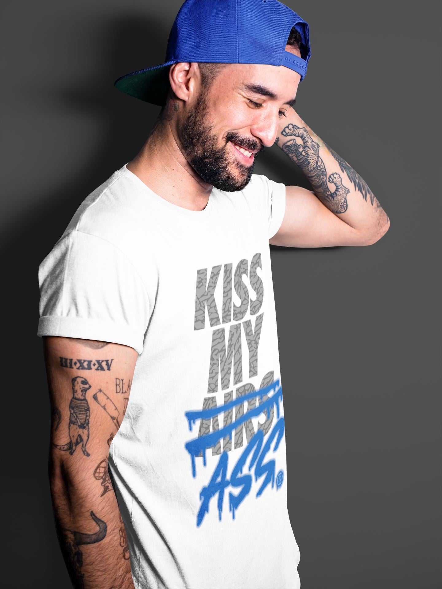 Kiss My Ass Unisex Tops - Air Jordan 3 Varsity Royal