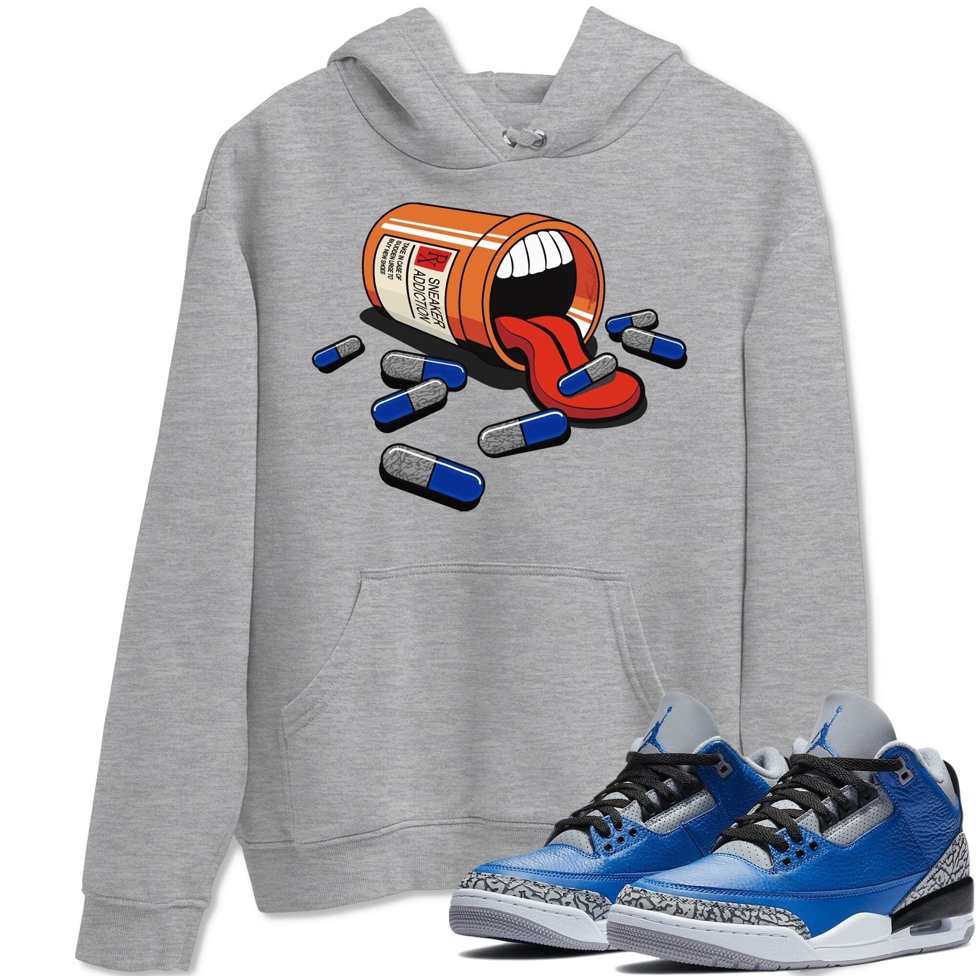 snkmatch Addiction Unisex Tops - Air Jordan 3 Varsity Royal