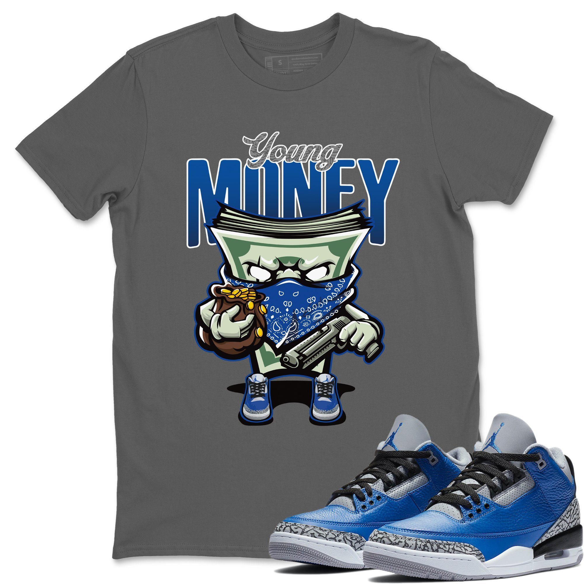 Young Money Unisex Tops - Air Jordan 3 Varsity Royal