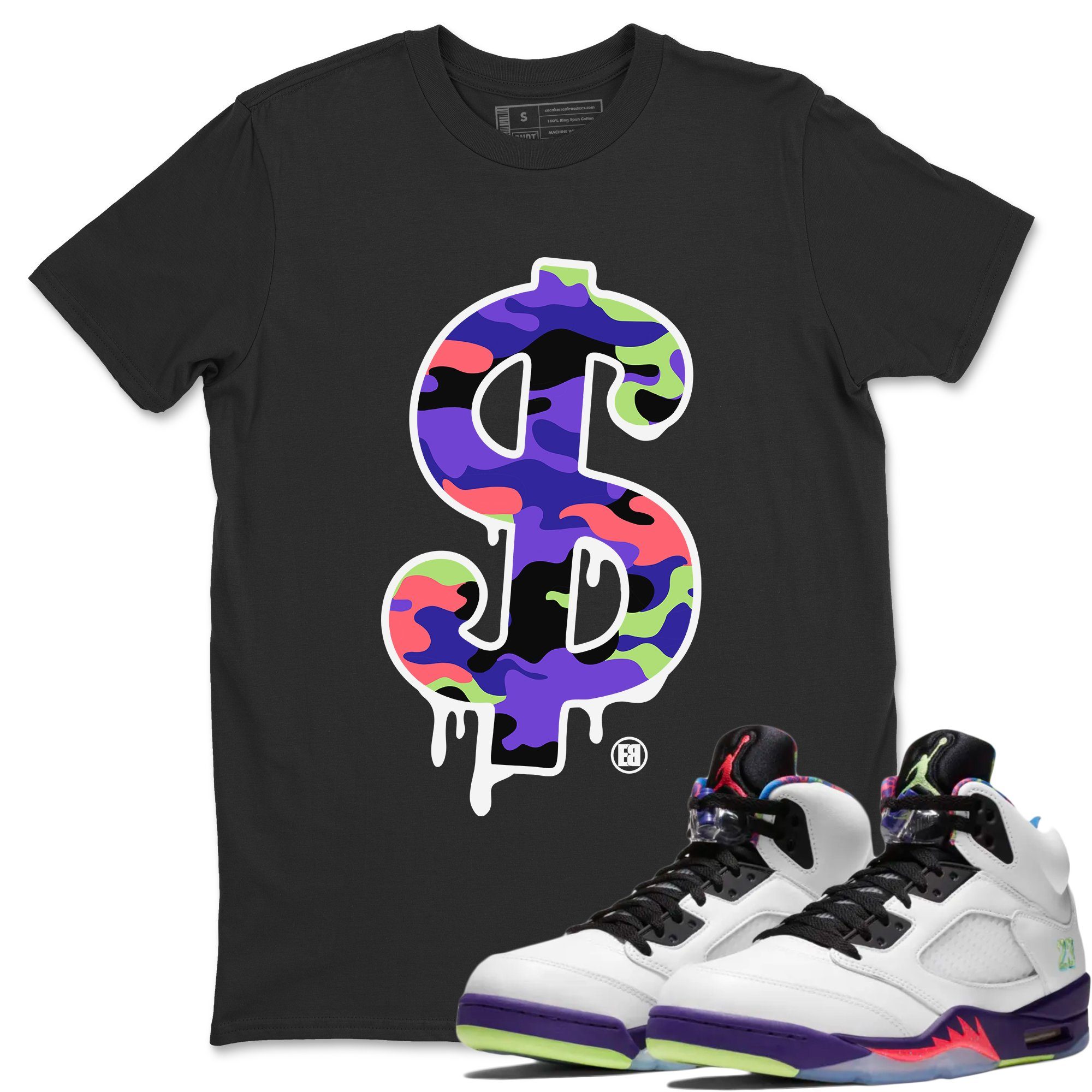 Dollar Camo Unisex Tops - Air Jordan 5 Ghost Green