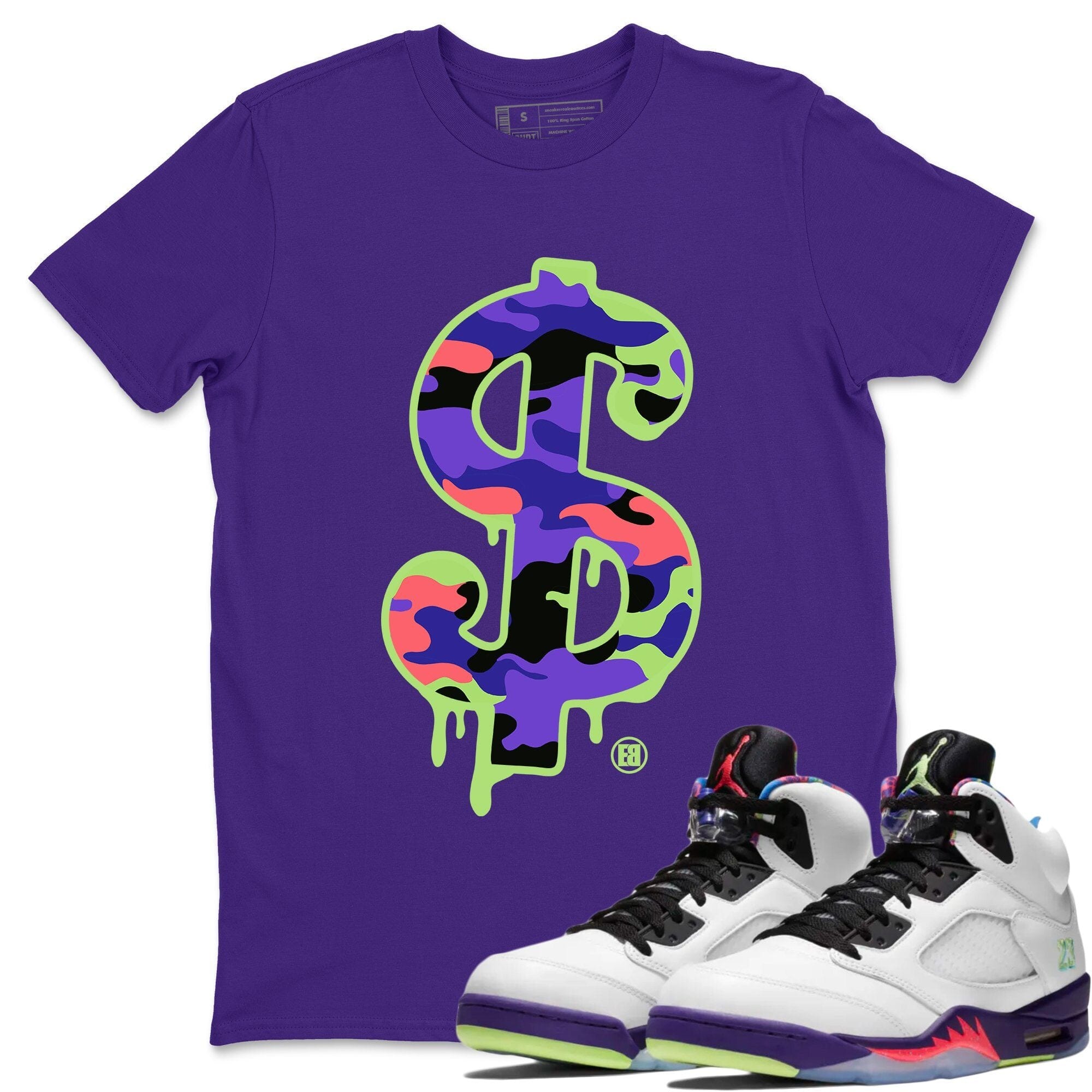 Dollar Camo Unisex Tops - Air Jordan 5 Ghost Green