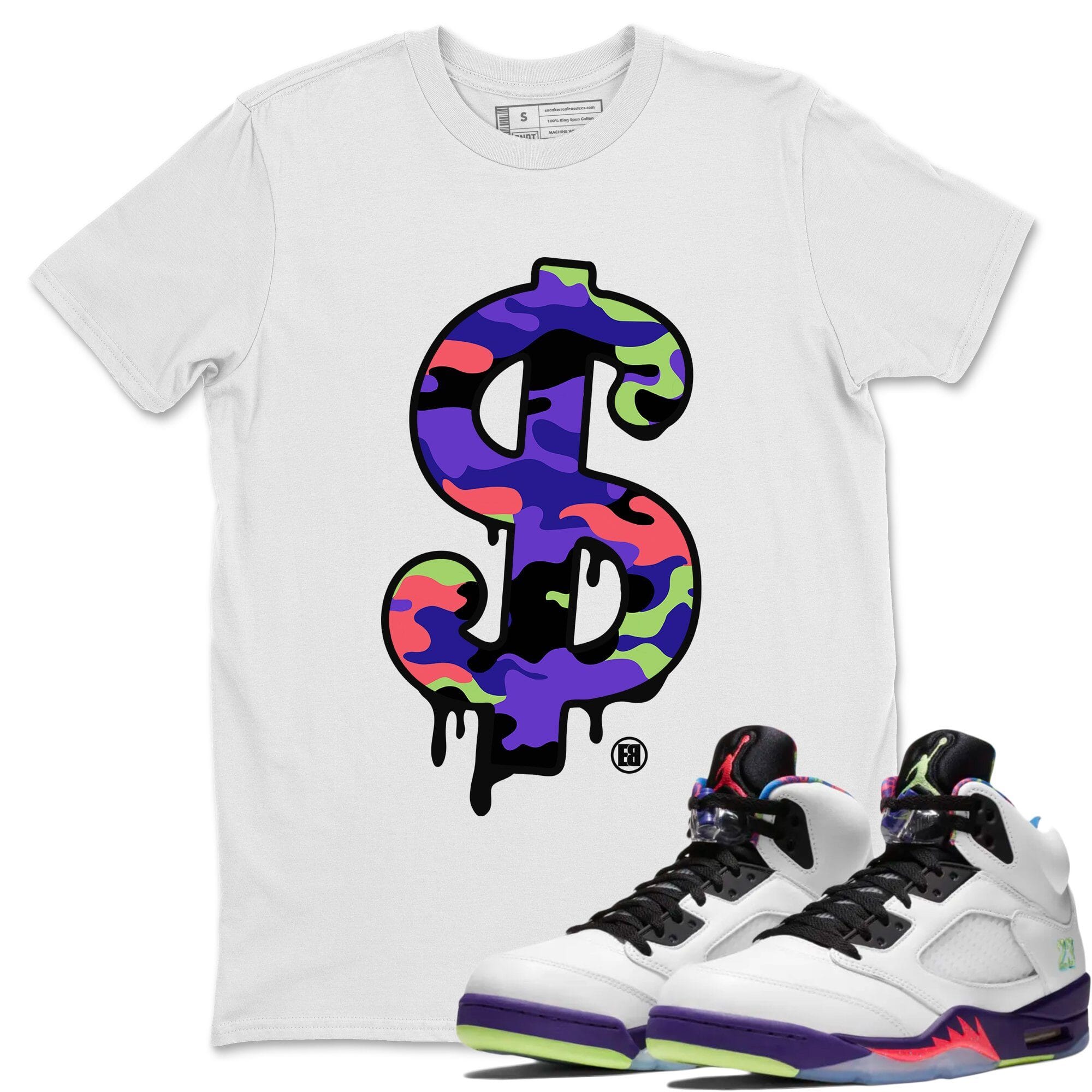 Dollar Camo Unisex Tops - Air Jordan 5 Ghost Green