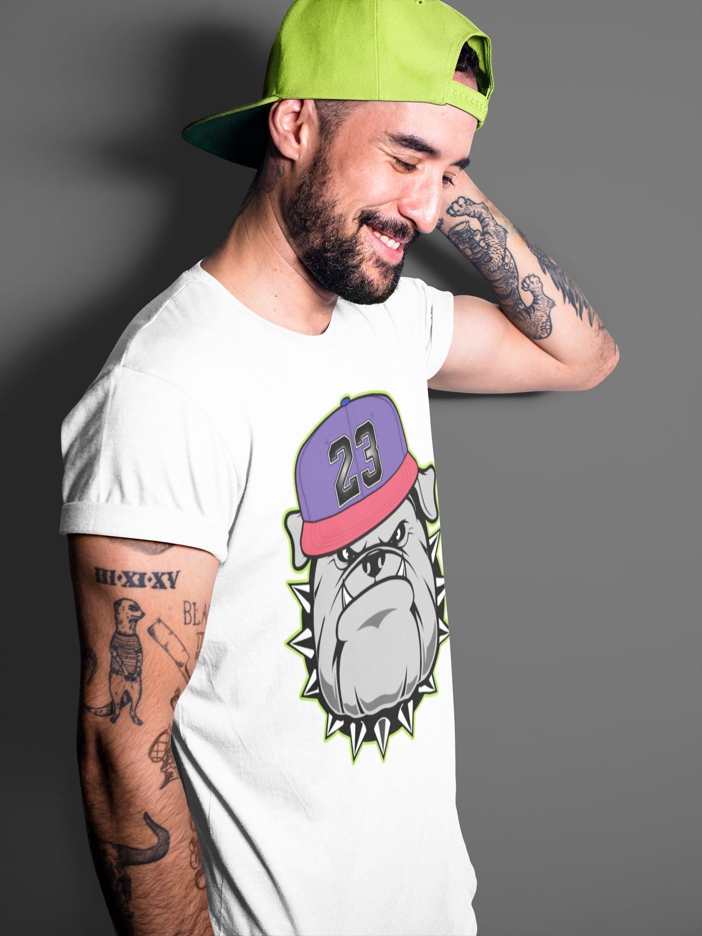 English Bulldog Unisex Tops - Air Jordan 5 Ghost Green