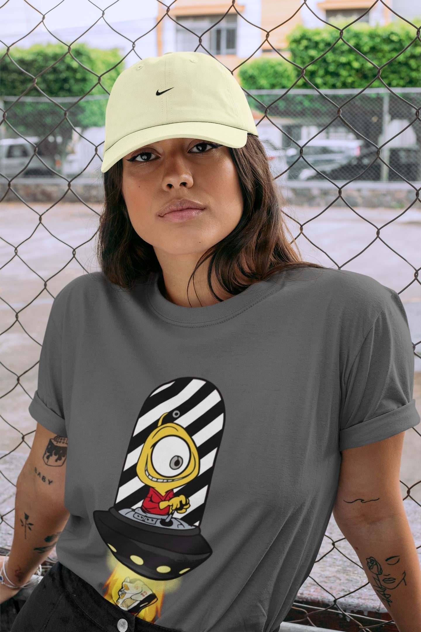 Alien Unisex Tops - Air Jordan 5 OFF-WHITE Sail
